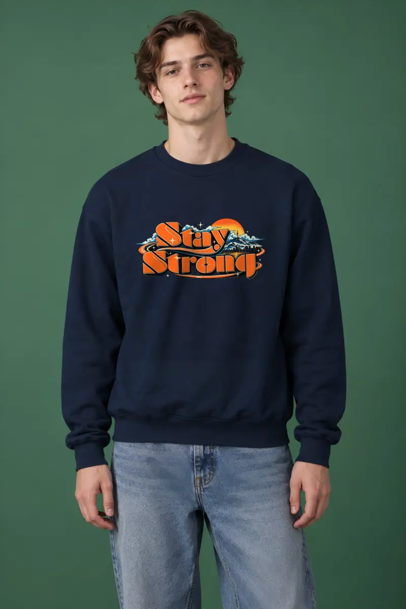 "Stay Strong Retro Banner" Heavy Blend Unisex Crewneck Sweatshirt