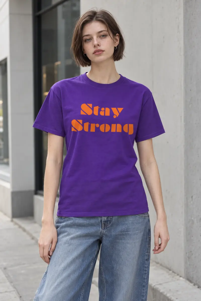 "Stay Strong Retro Banner" Heavyweight Unisex Crewneck T-shirt