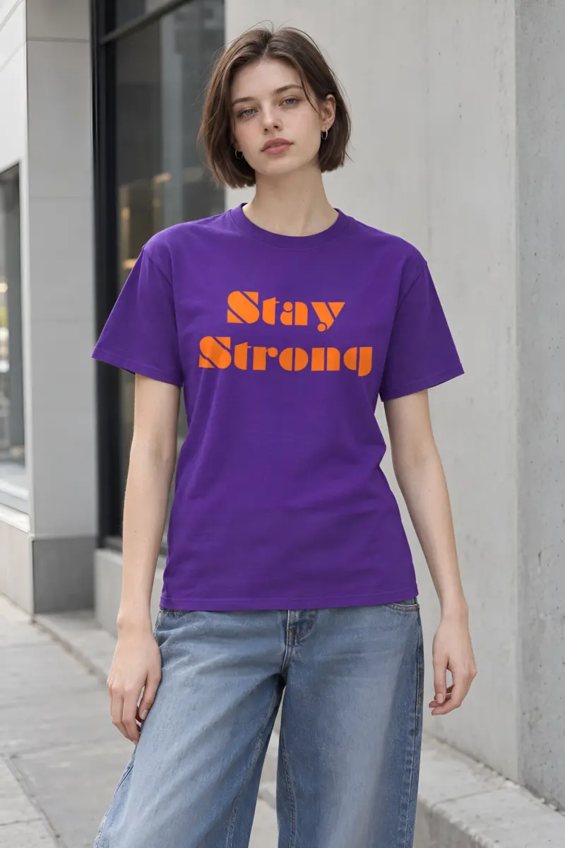"Stay Strong Retro Banner" Heavyweight Unisex Crewneck T-shirt