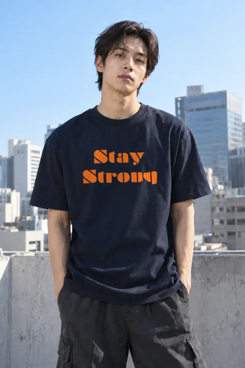 "Stay Strong" Heavyweight Unisex Crewneck T-shirt | Gildan 5000