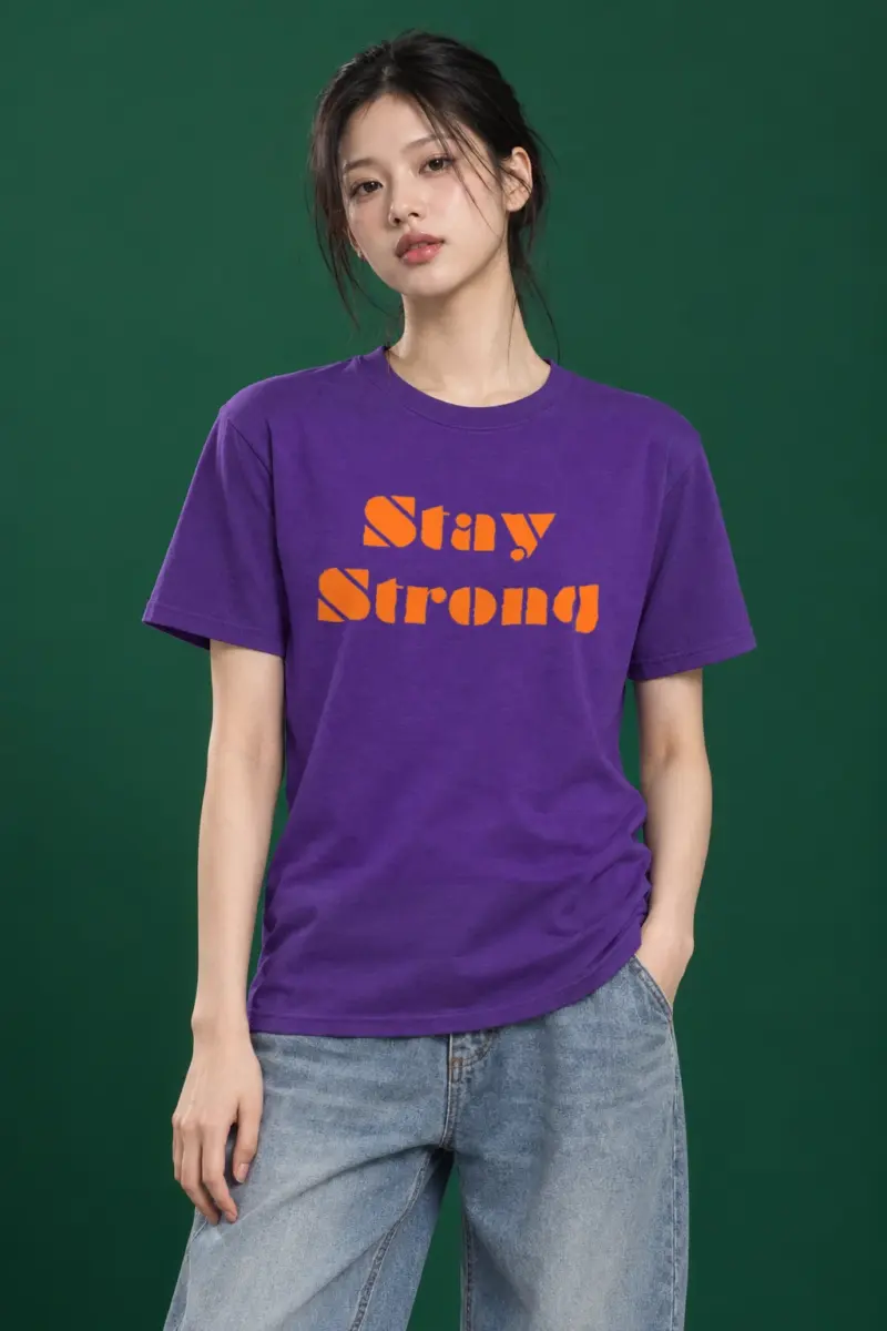 "Stay Strong Retro Banner" Heavyweight Unisex Crewneck T-shirt