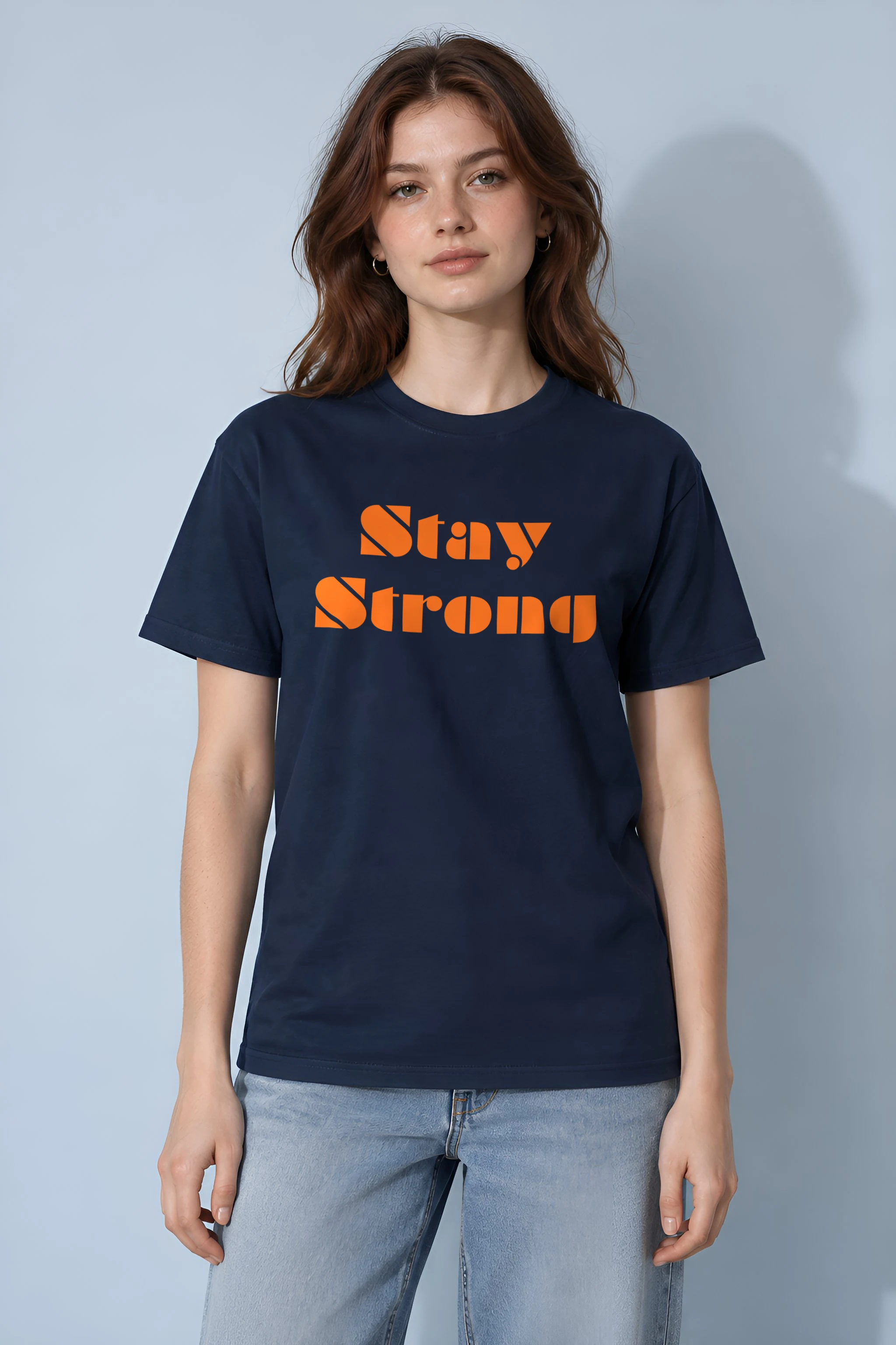 "Stay Strong Retro Banner" Heavyweight Unisex Crewneck T-shirt