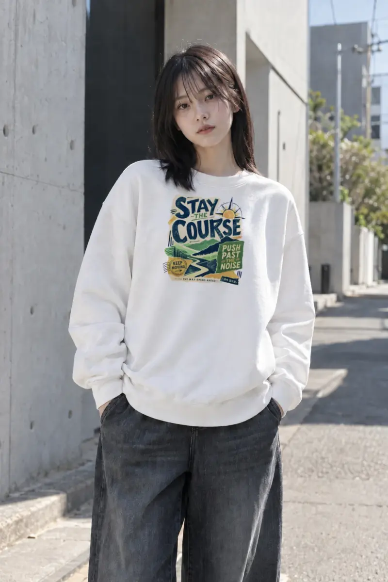 "Stay The Course" Heavy Blend Unisex Crewneck Sweatshirt | Gildan 18000