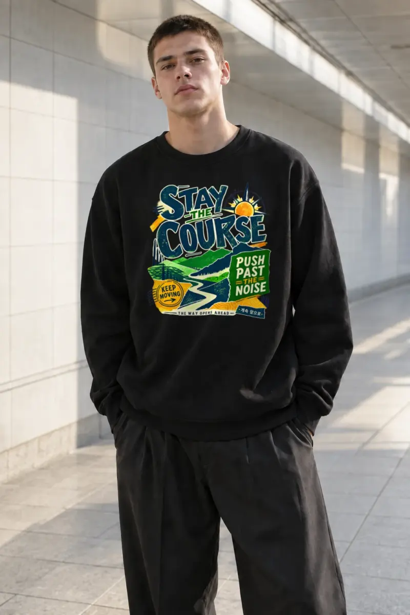 "Stay The Course" Heavy Blend Unisex Crewneck Sweatshirt | Gildan 18000