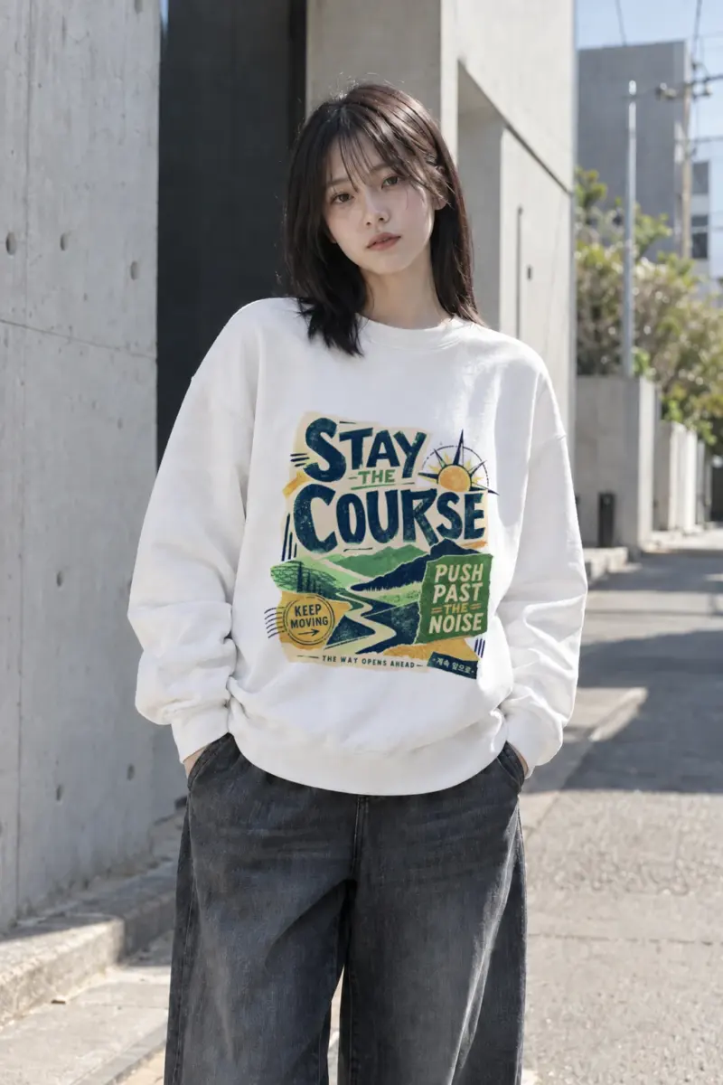 "Stay The Course" Heavy Blend Unisex Crewneck Sweatshirt | Gildan 18000