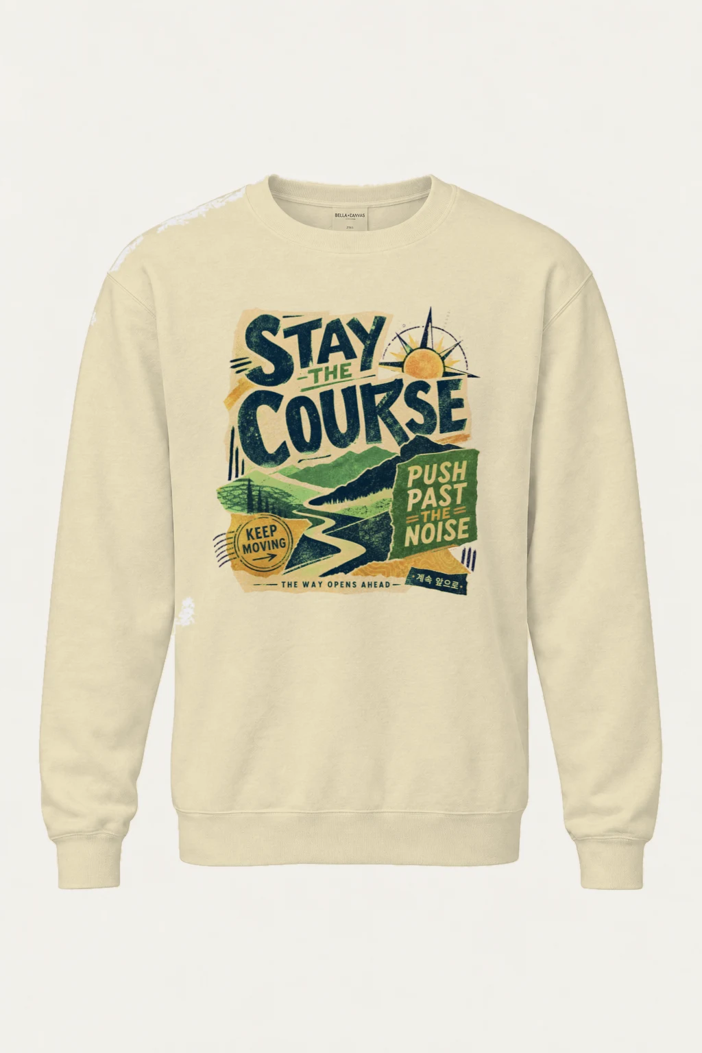 "Stay The Course" Unisex Sponge Fleece Crewneck Sweatshirt | Bella + Canvas 3901