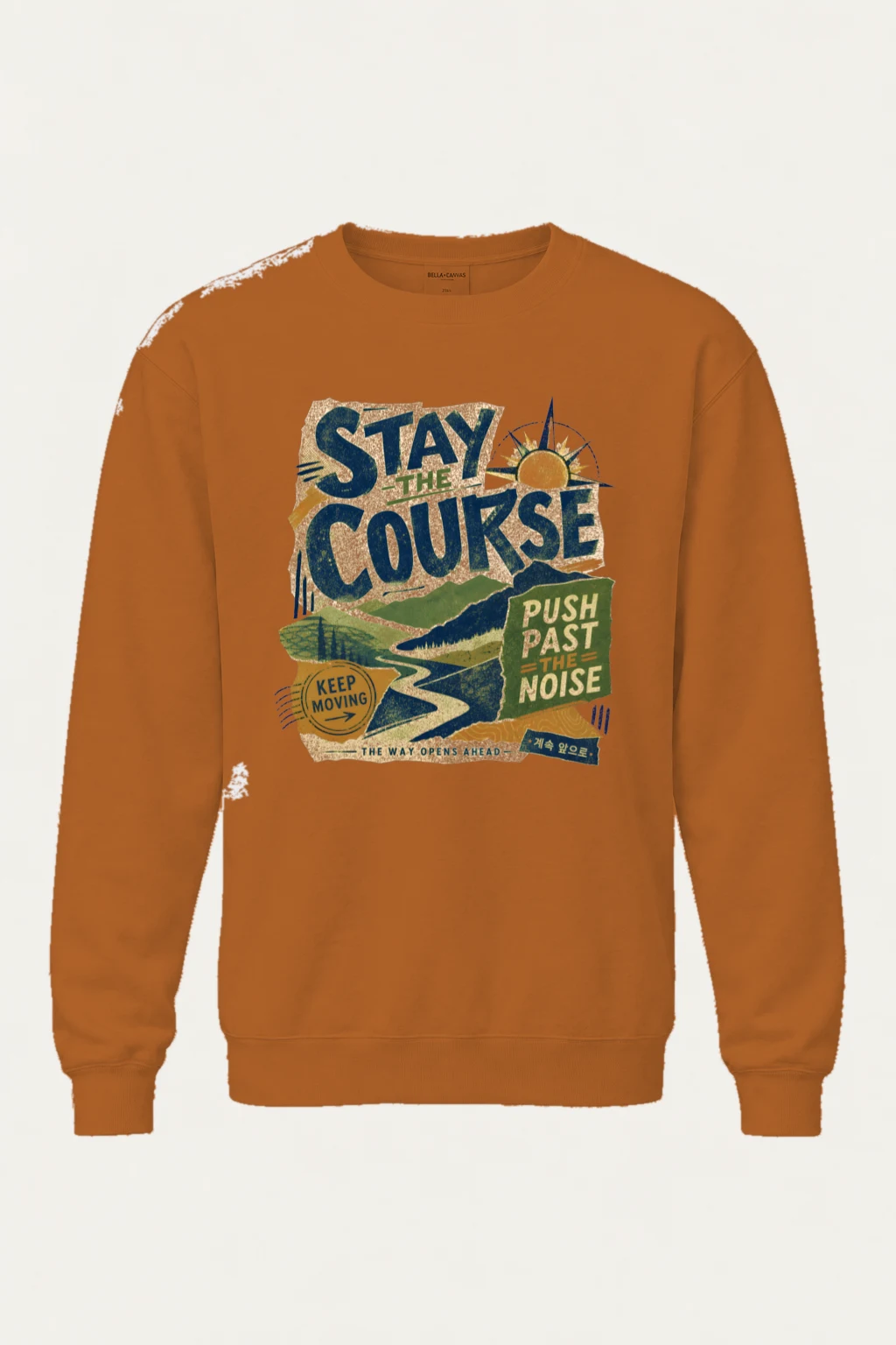 "Stay The Course" Unisex Sponge Fleece Crewneck Sweatshirt | Bella + Canvas 3901
