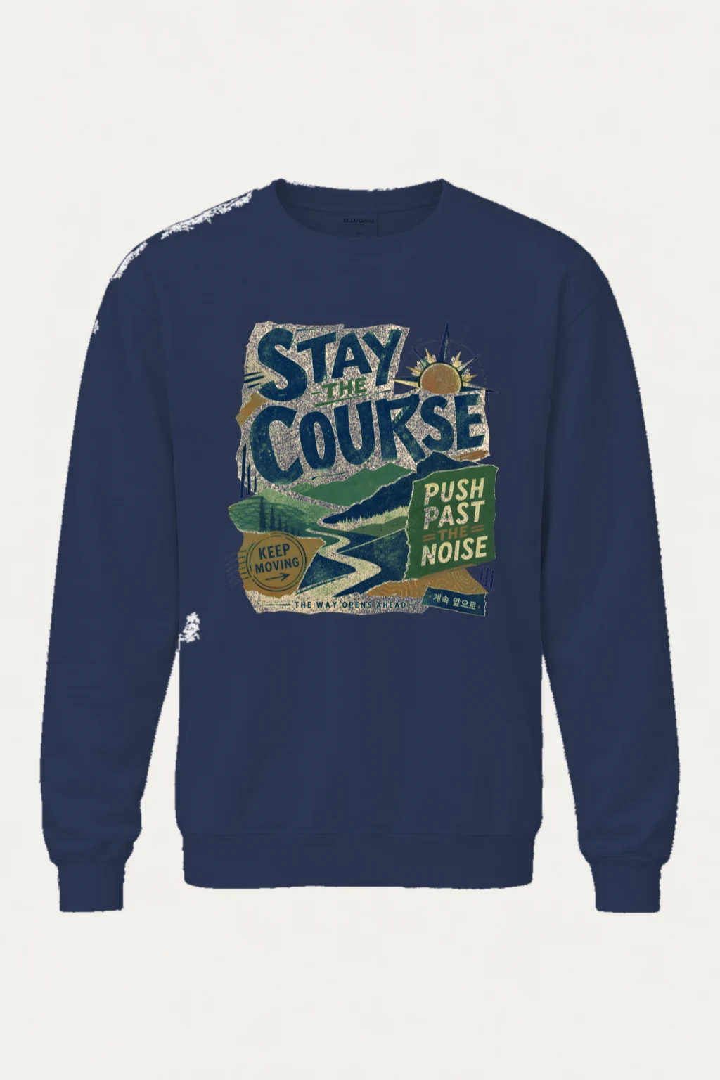 "Stay The Course" Unisex Sponge Fleece Crewneck Sweatshirt | Bella + Canvas 3901