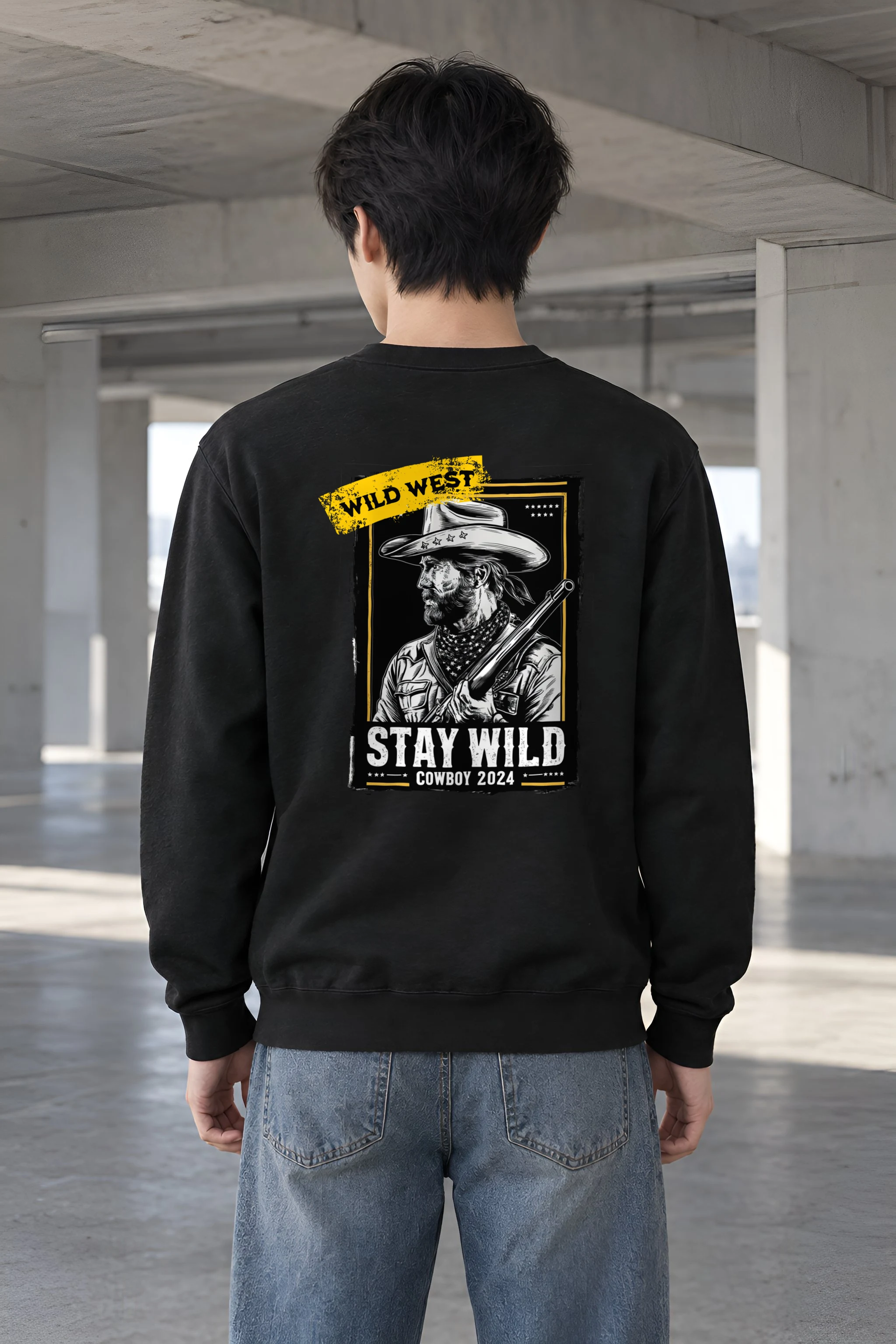"Stay Wild Cowboy" Heavy Blend Unisex Crewneck Sweatshirt