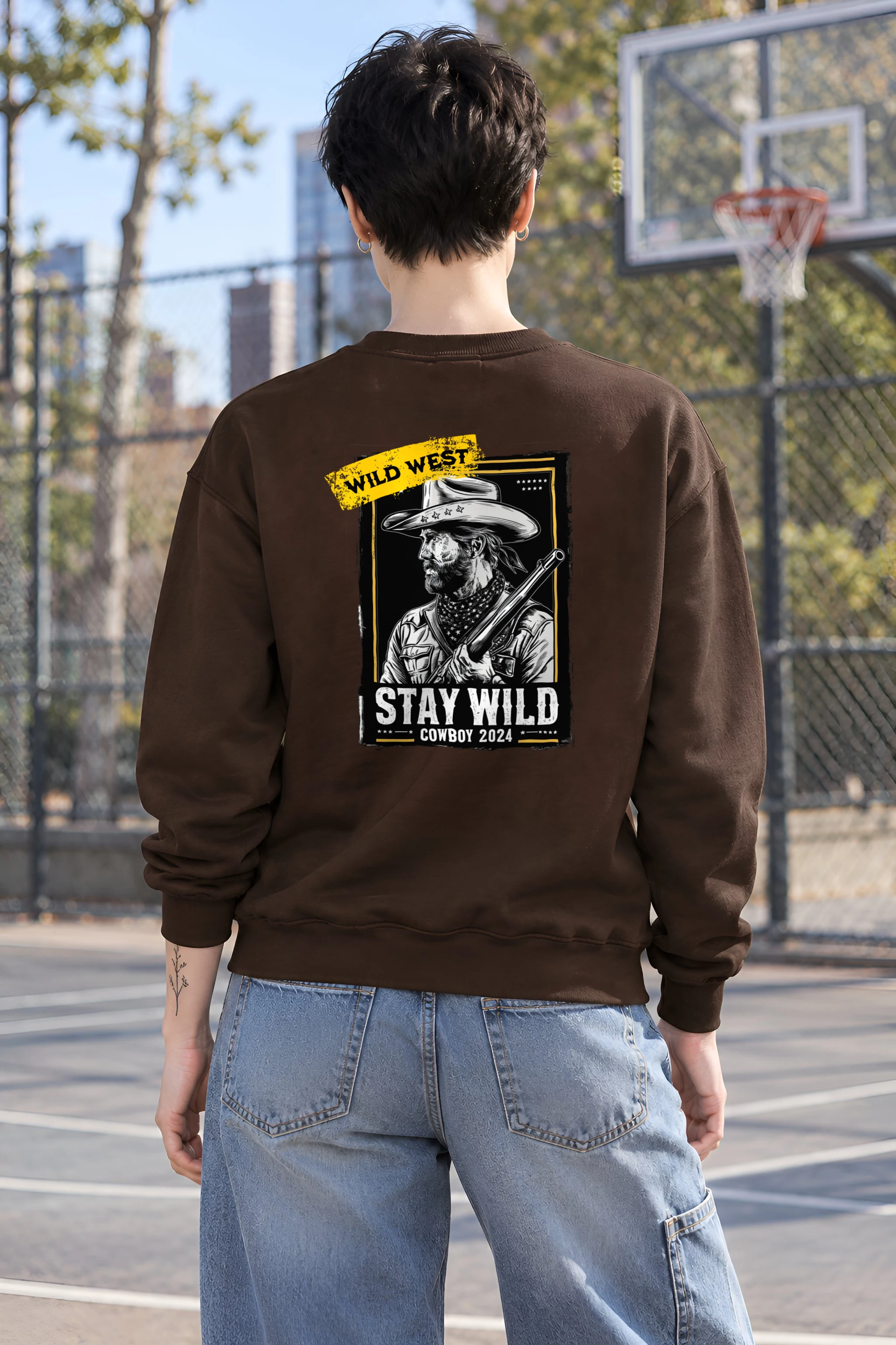 "Stay Wild Cowboy" 1 Crewneck Sweatshirt