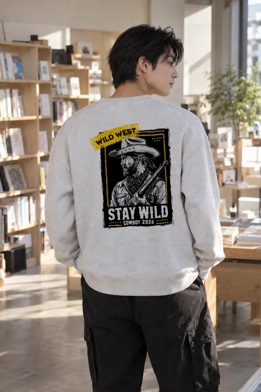 "Stay Wild Cowboy" Heavy Blend Unisex Crewneck Sweatshirt | Gildan 18000