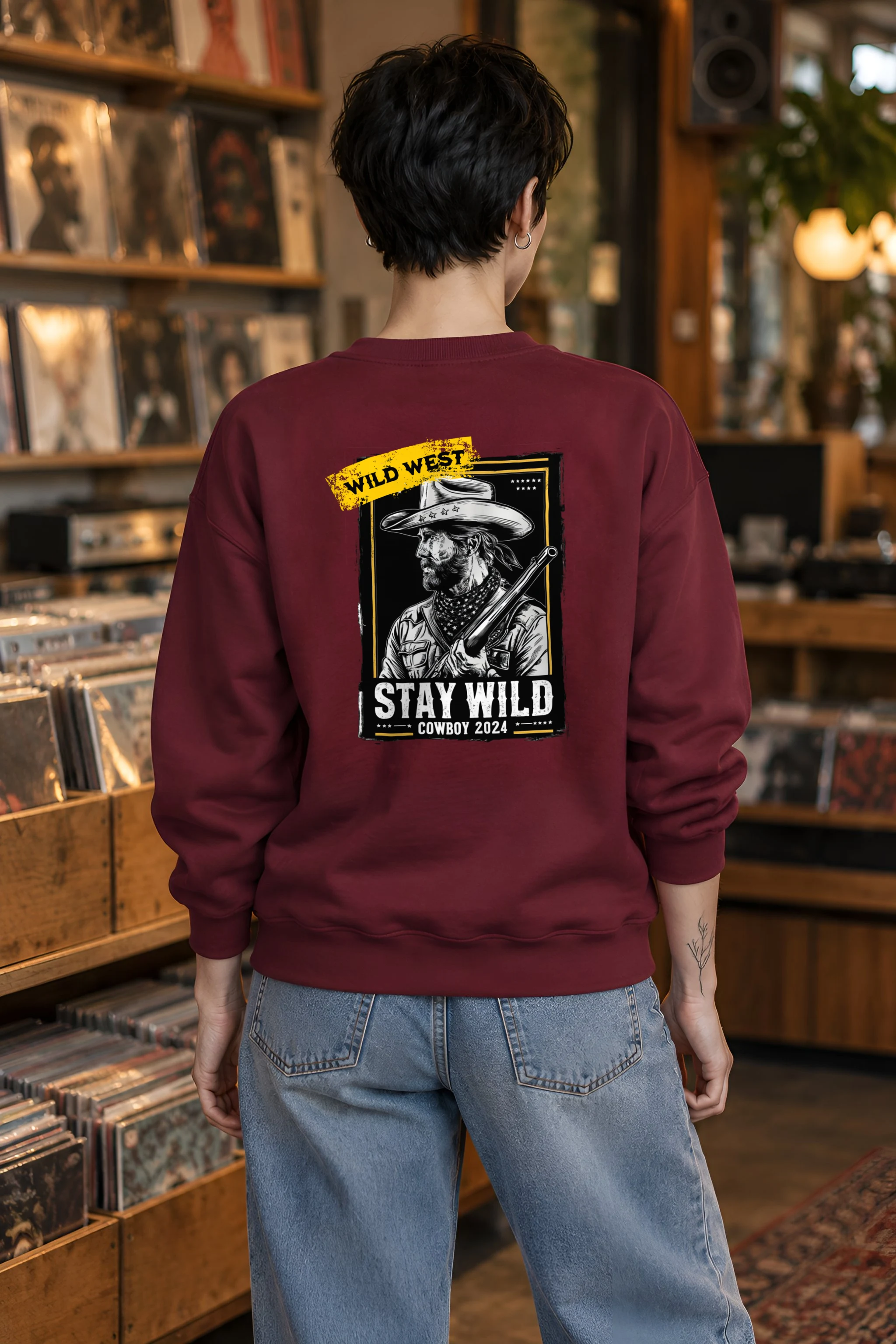 "Stay Wild Cowboy" 1 Crewneck Sweatshirt