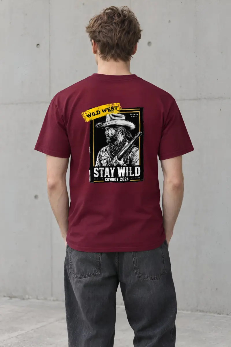 "Stay Wild Cowboy" Heavyweight Unisex Crewneck T-shirt