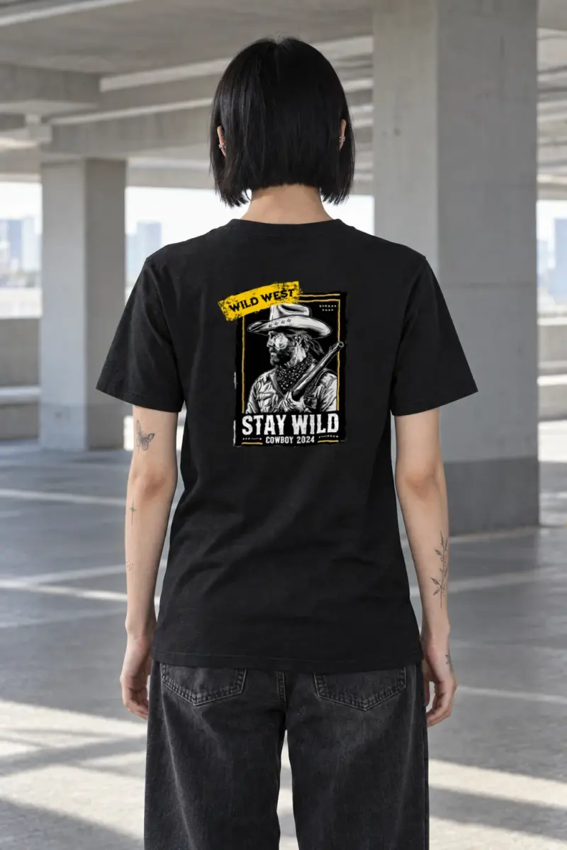 "Stay Wild Cowboy" Heavyweight Unisex Crewneck T-shirt
