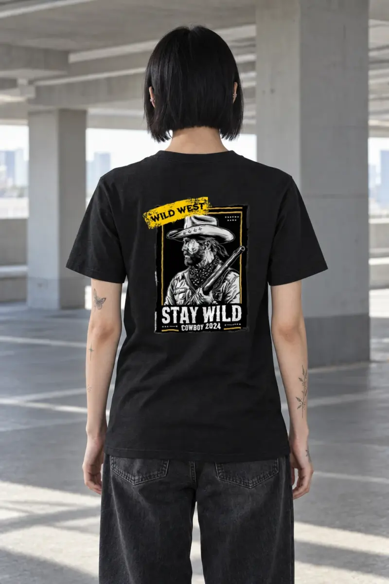 "Stay Wild Cowboy" Heavyweight Unisex Crewneck T-shirt