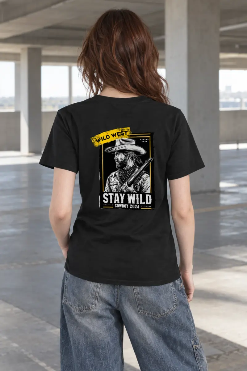 "Stay Wild Cowboy" Heavyweight Unisex Crewneck T-shirt