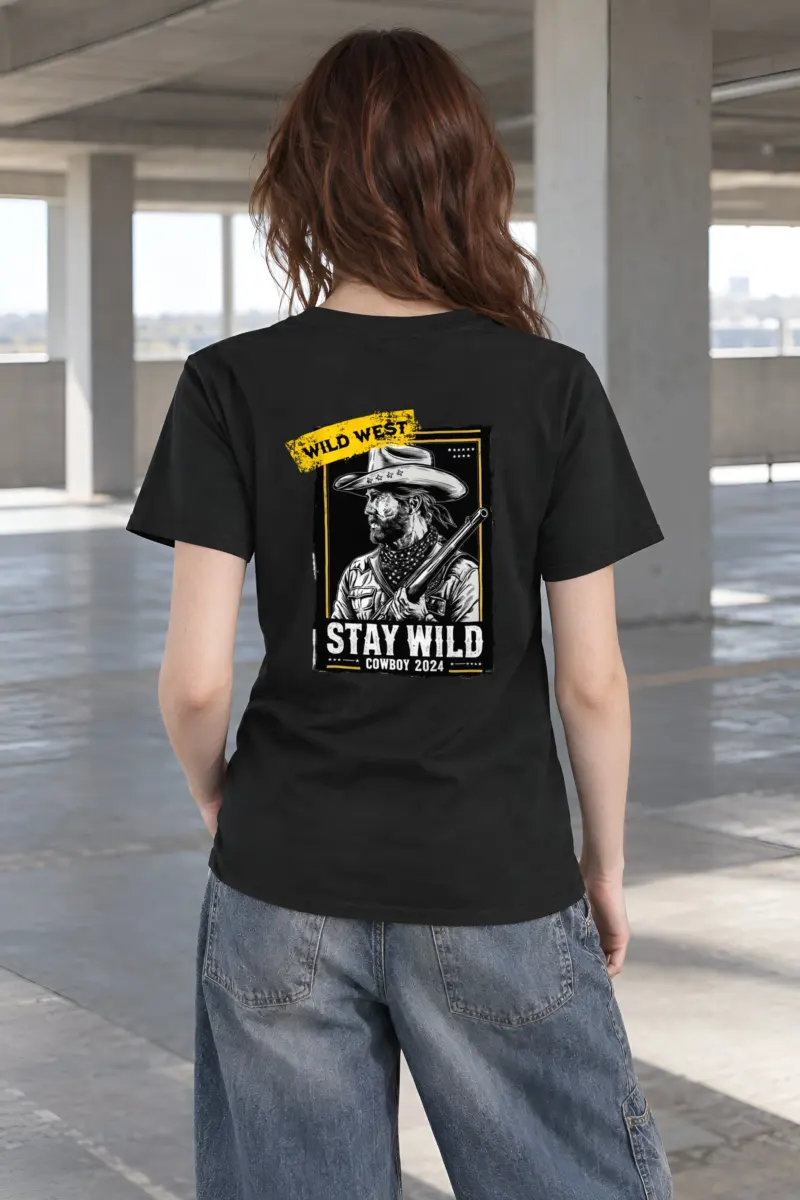 "Stay Wild Cowboy" Heavyweight Unisex Crewneck T-shirt