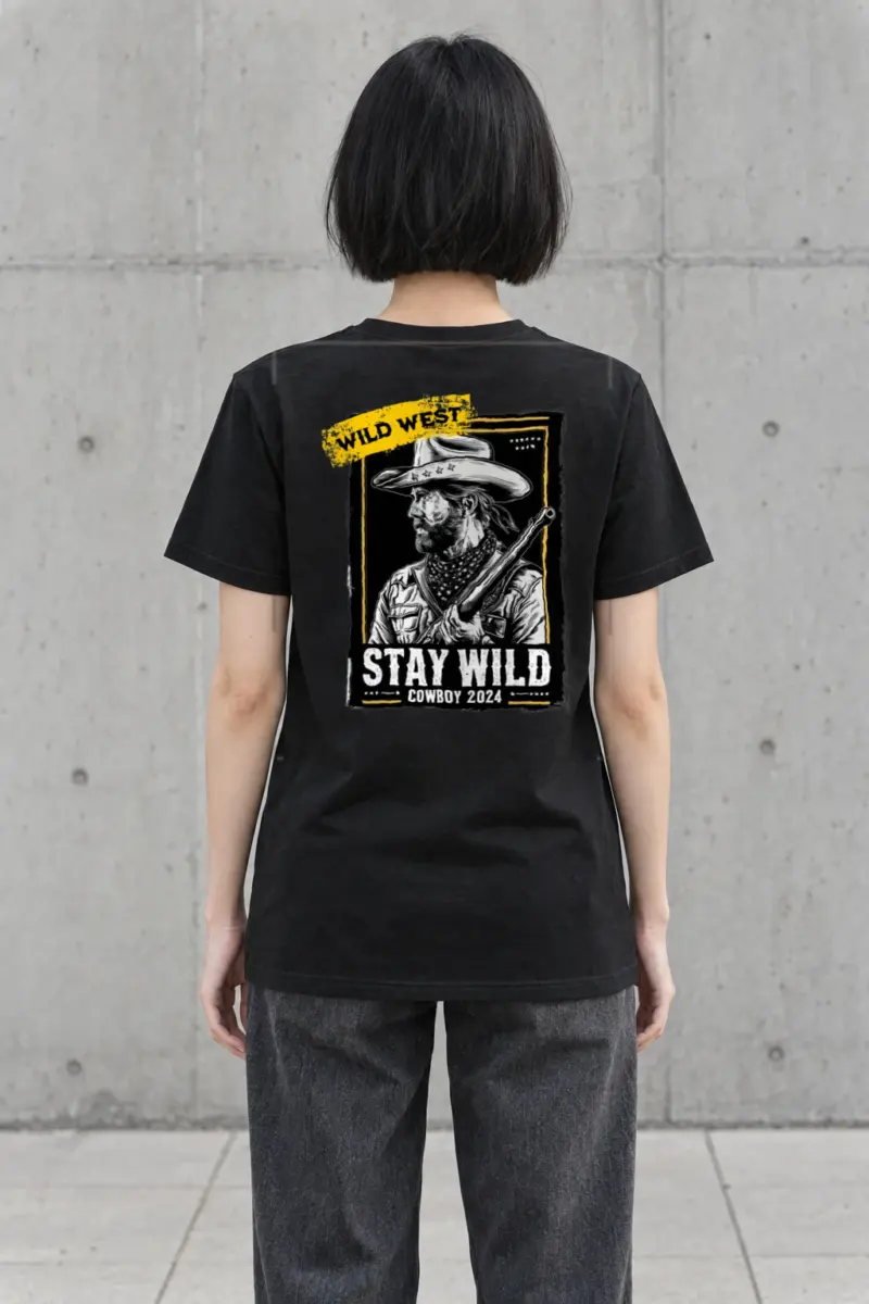 "Stay Wild Cowboy" Heavyweight Unisex Crewneck T-shirt