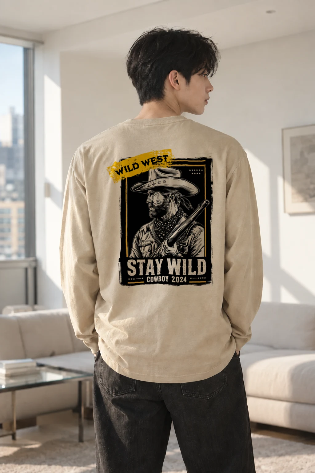 "Stay Wild Cowboy" Unisex Longsleeve T-shirt | Gildan 2400