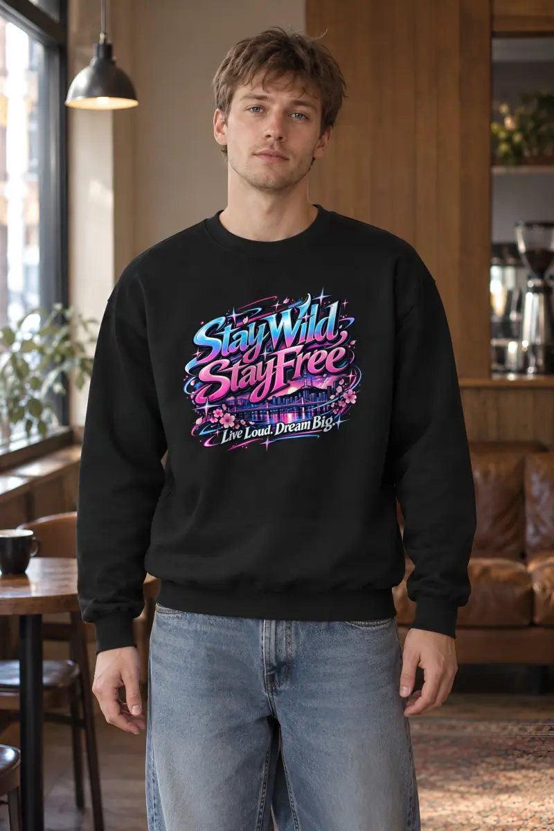 "Stay Wild Script Skyline" 1 Crewneck Sweatshirt