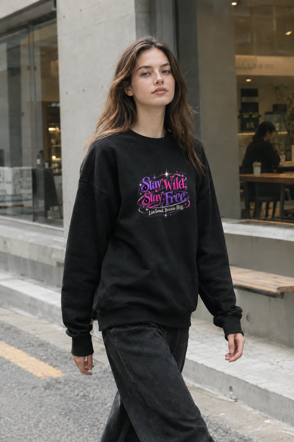 "Stay Wild Stay Free" Heavy Blend Unisex Crewneck Sweatshirt | Gildan 18000