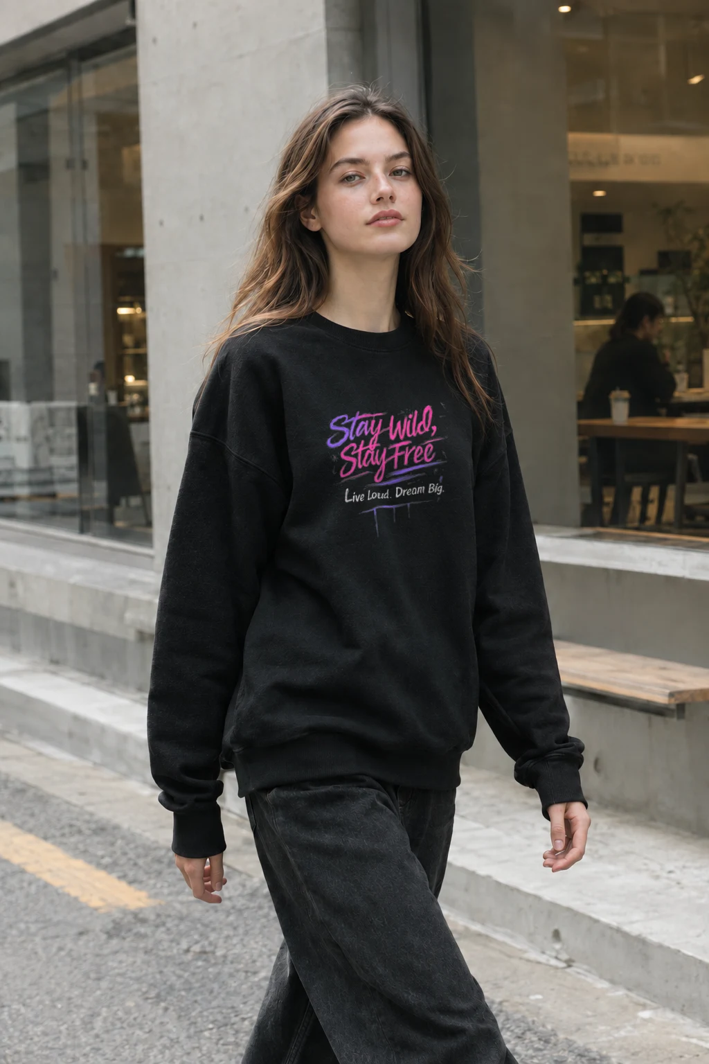 "Stay Wild Stay Free" Heavy Blend Unisex Crewneck Sweatshirt | Gildan 18000