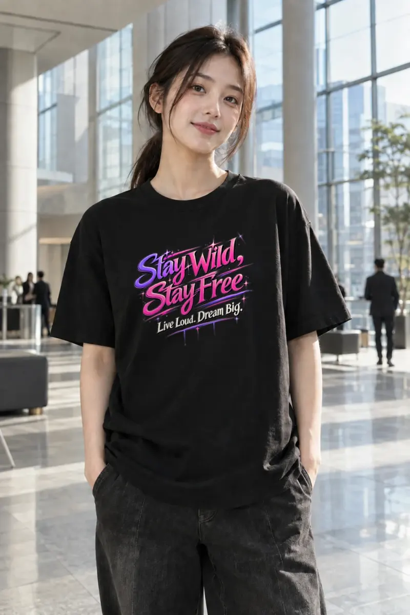 "Stay Wild Stay Free" Heavyweight Unisex Crewneck T-shirt | Gildan 5000