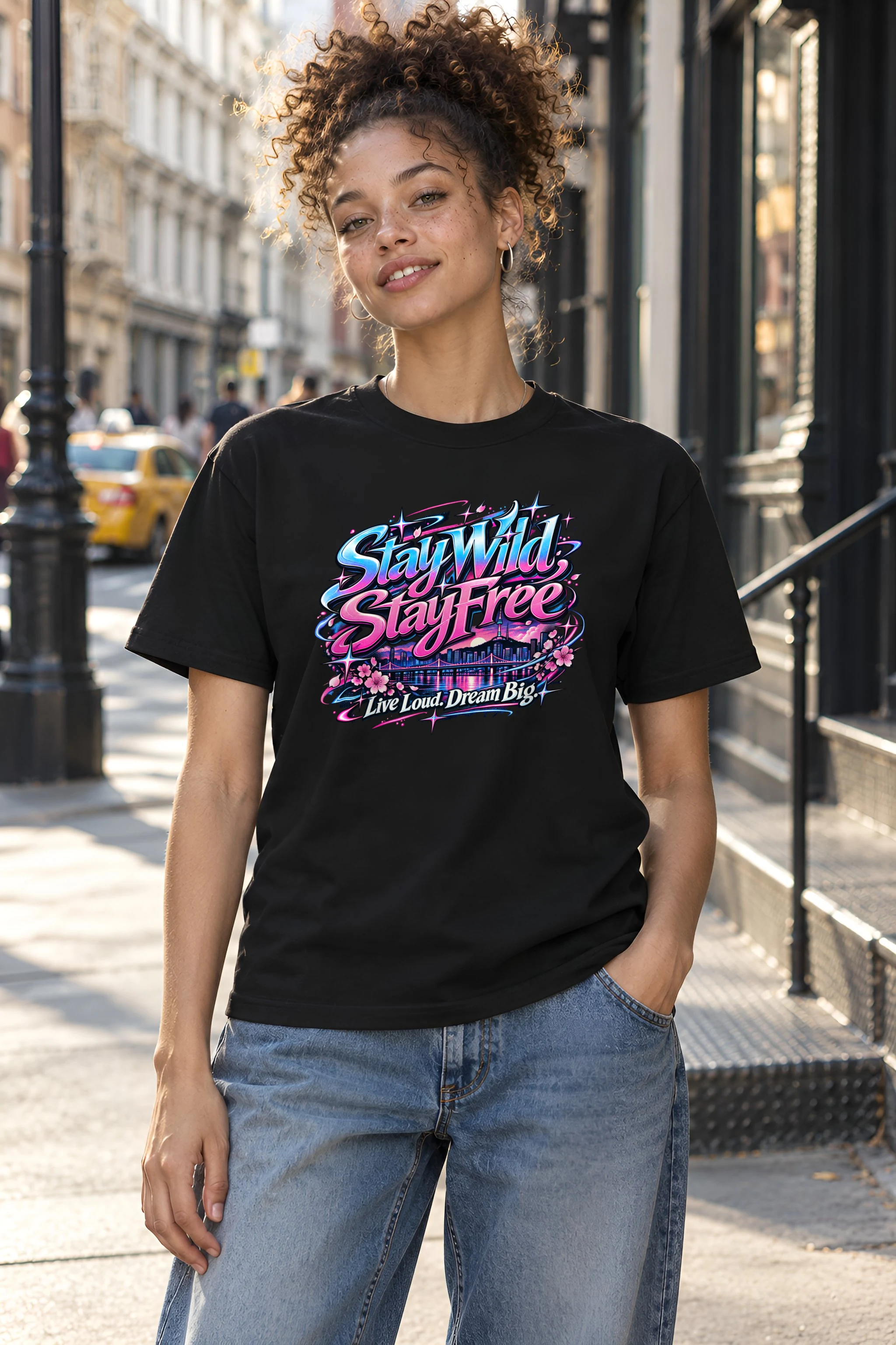 "Stay Wild, Stay Free" Heavyweight Unisex Crewneck T-shirt