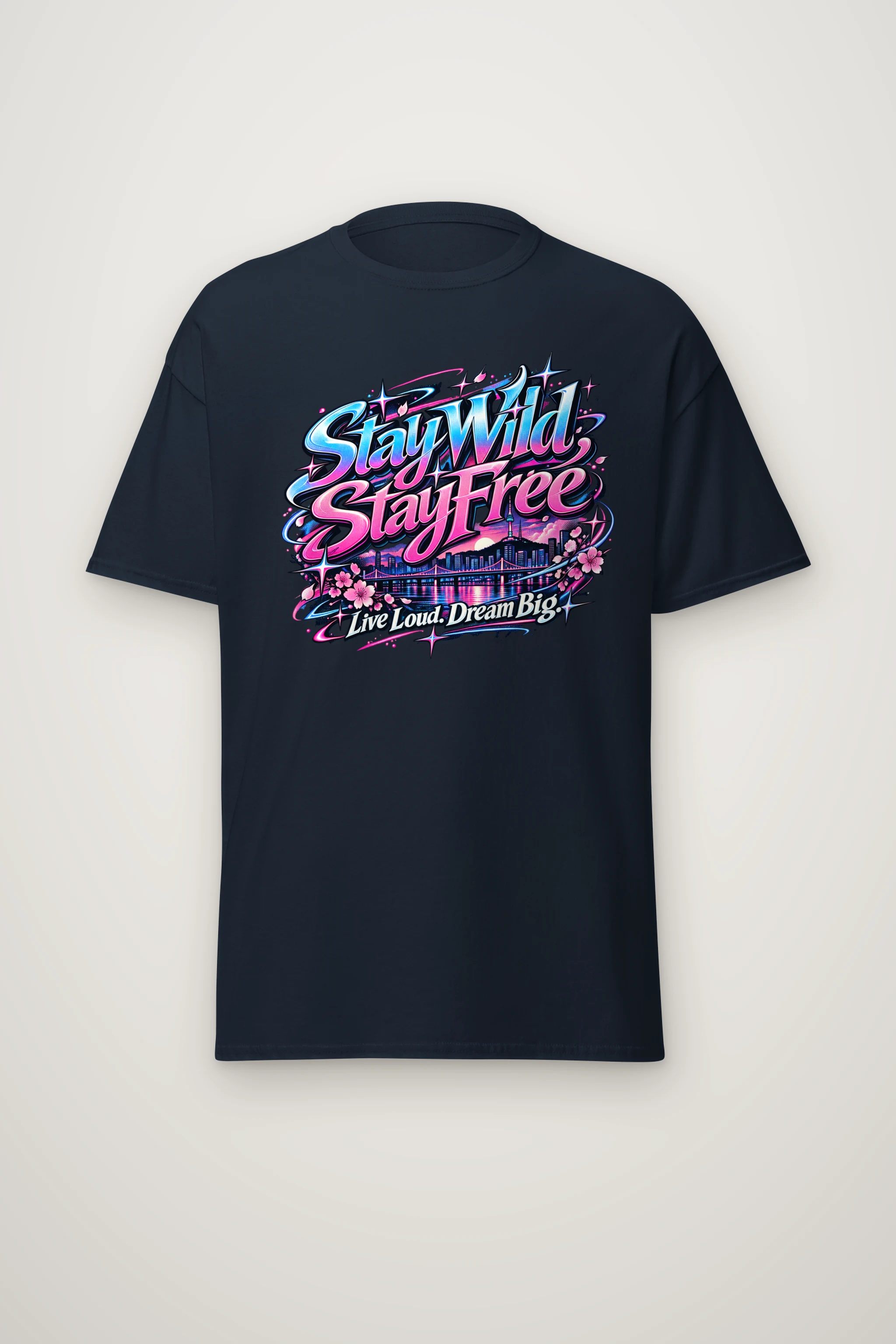 "Stay Wild, Stay Free" Heavyweight Unisex Crewneck T-shirt