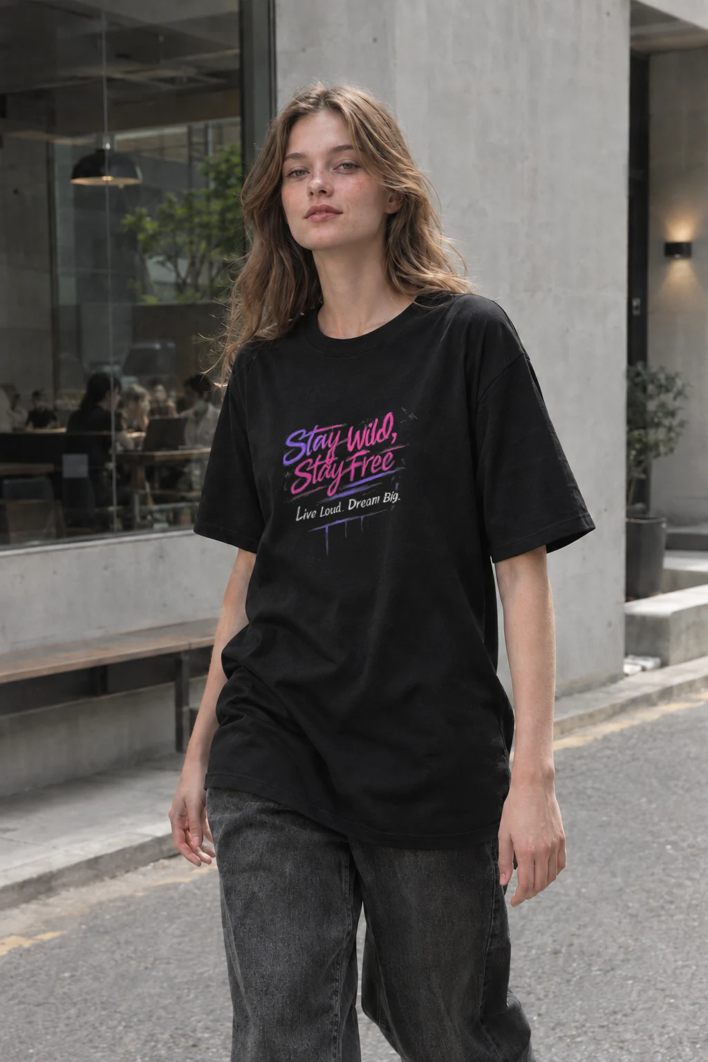 "Stay Wild Stay Free" Heavyweight Unisex Crewneck T-shirt | Gildan 5000