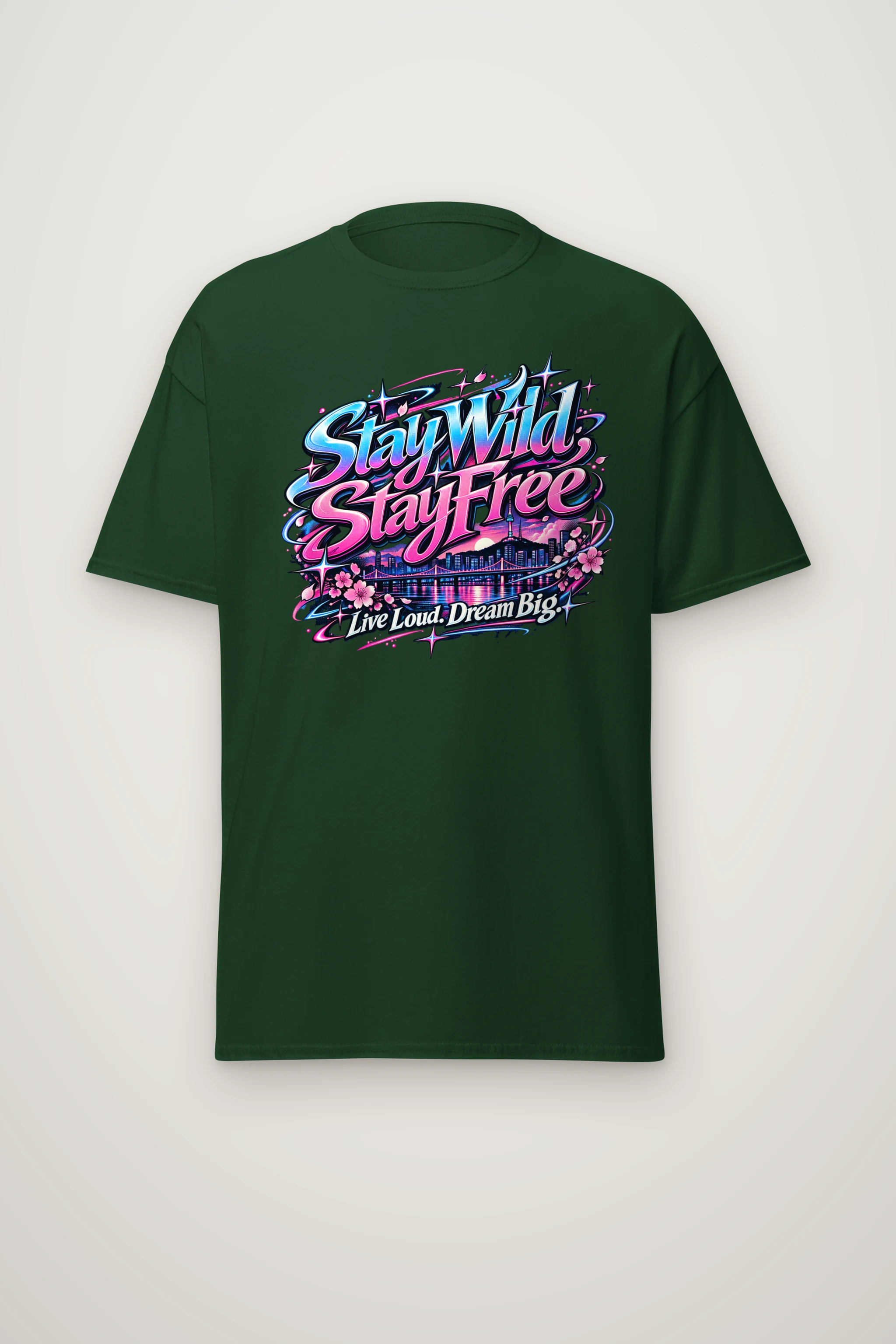 "Stay Wild, Stay Free" Heavyweight Unisex Crewneck T-shirt