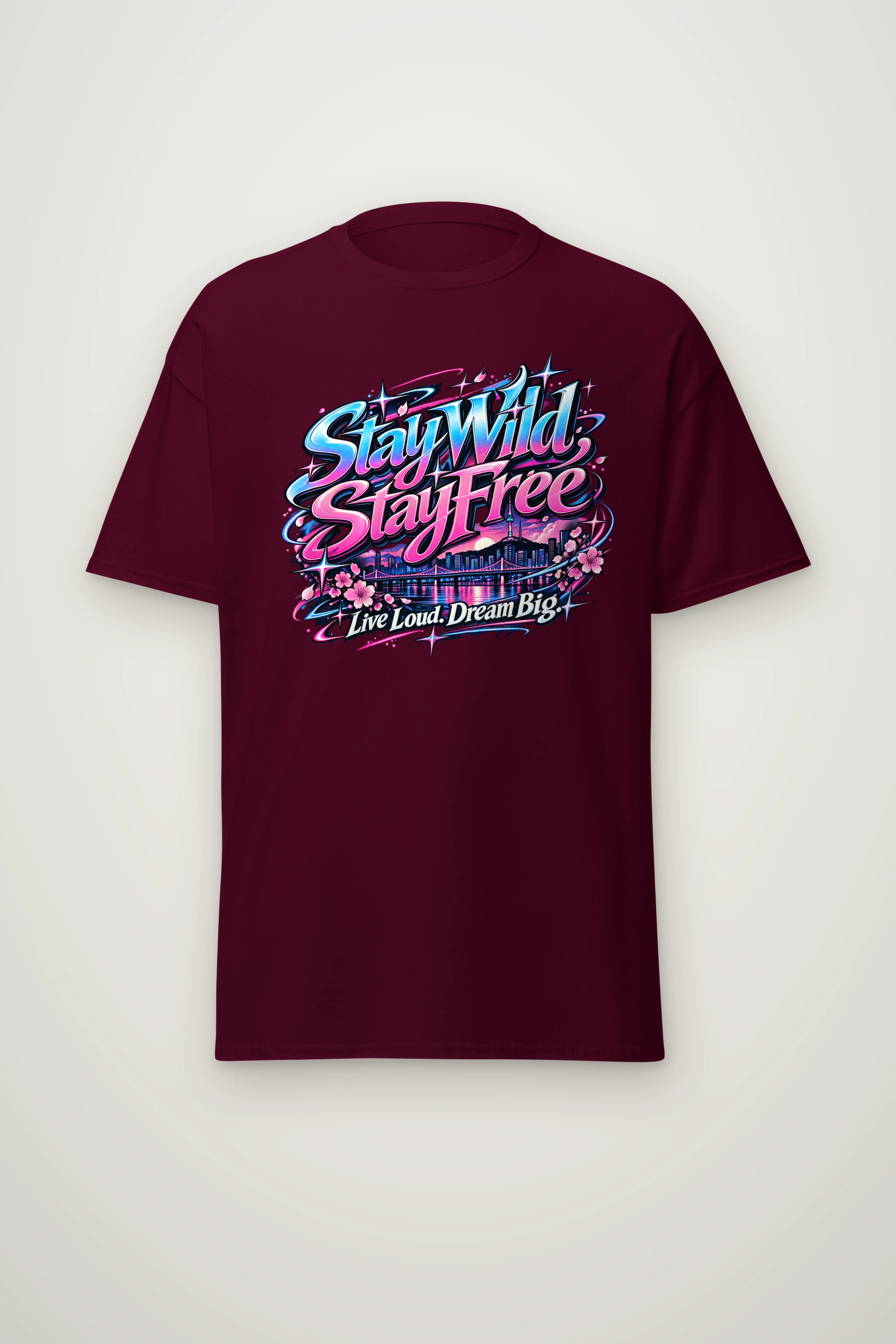 "Stay Wild, Stay Free" Heavyweight Unisex Crewneck T-shirt