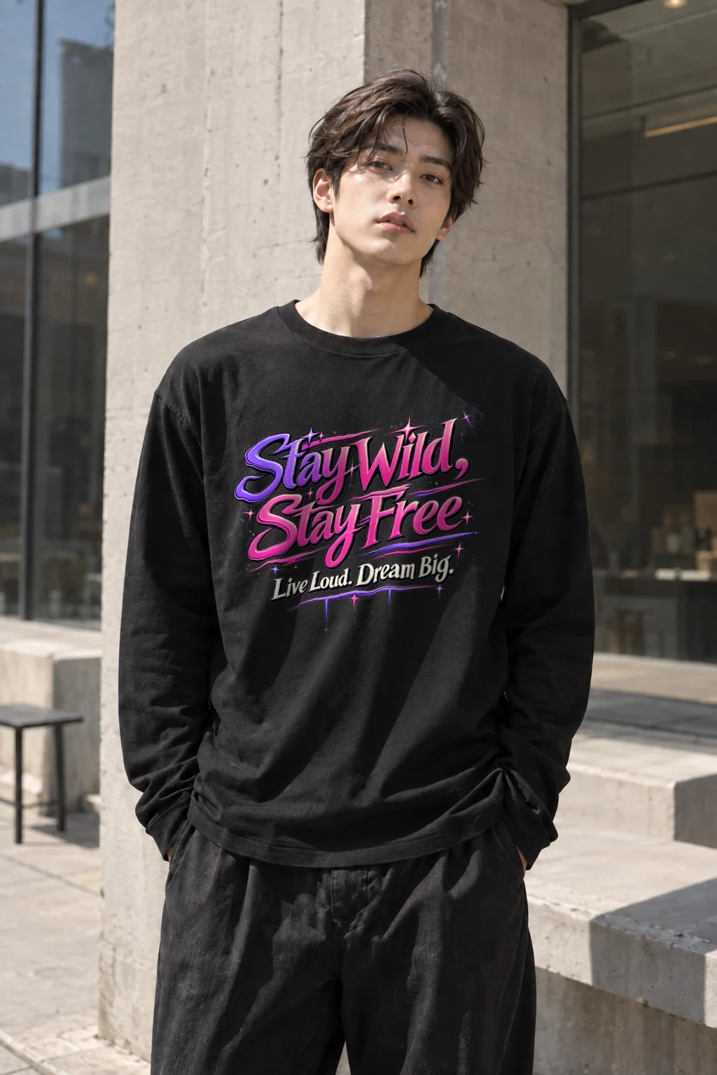 "Stay Wild Stay Free" Unisex Longsleeve T-shirt | Gildan 2400
