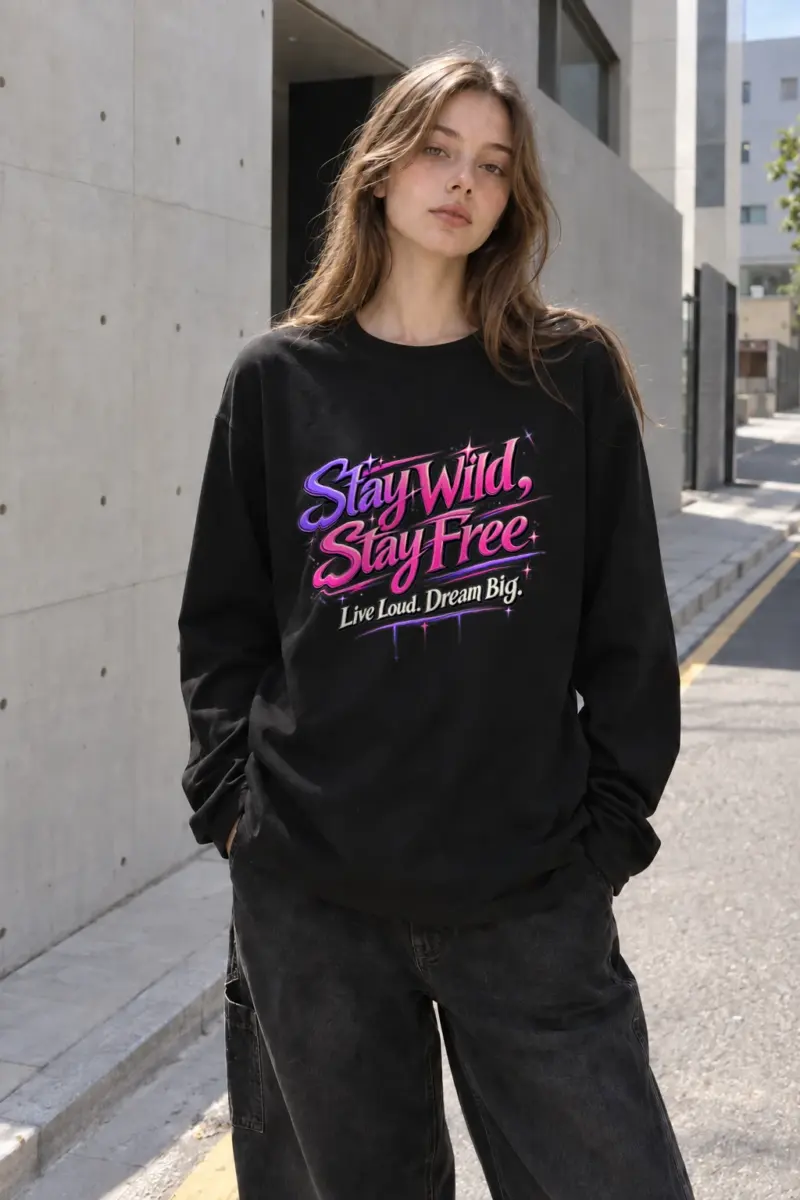 "Stay Wild Stay Free" Unisex Longsleeve T-shirt | Gildan 2400