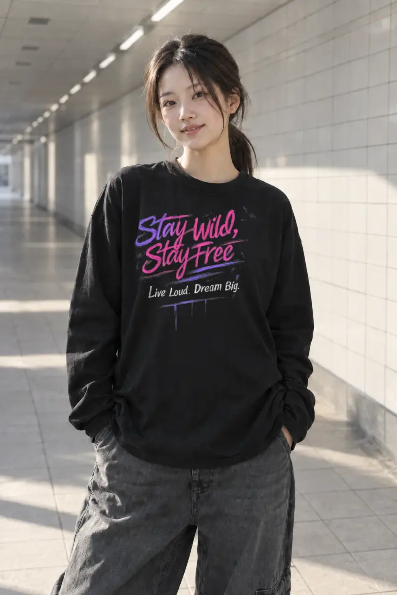 "Stay Wild Stay Free" Unisex Longsleeve T-shirt | Gildan 2400