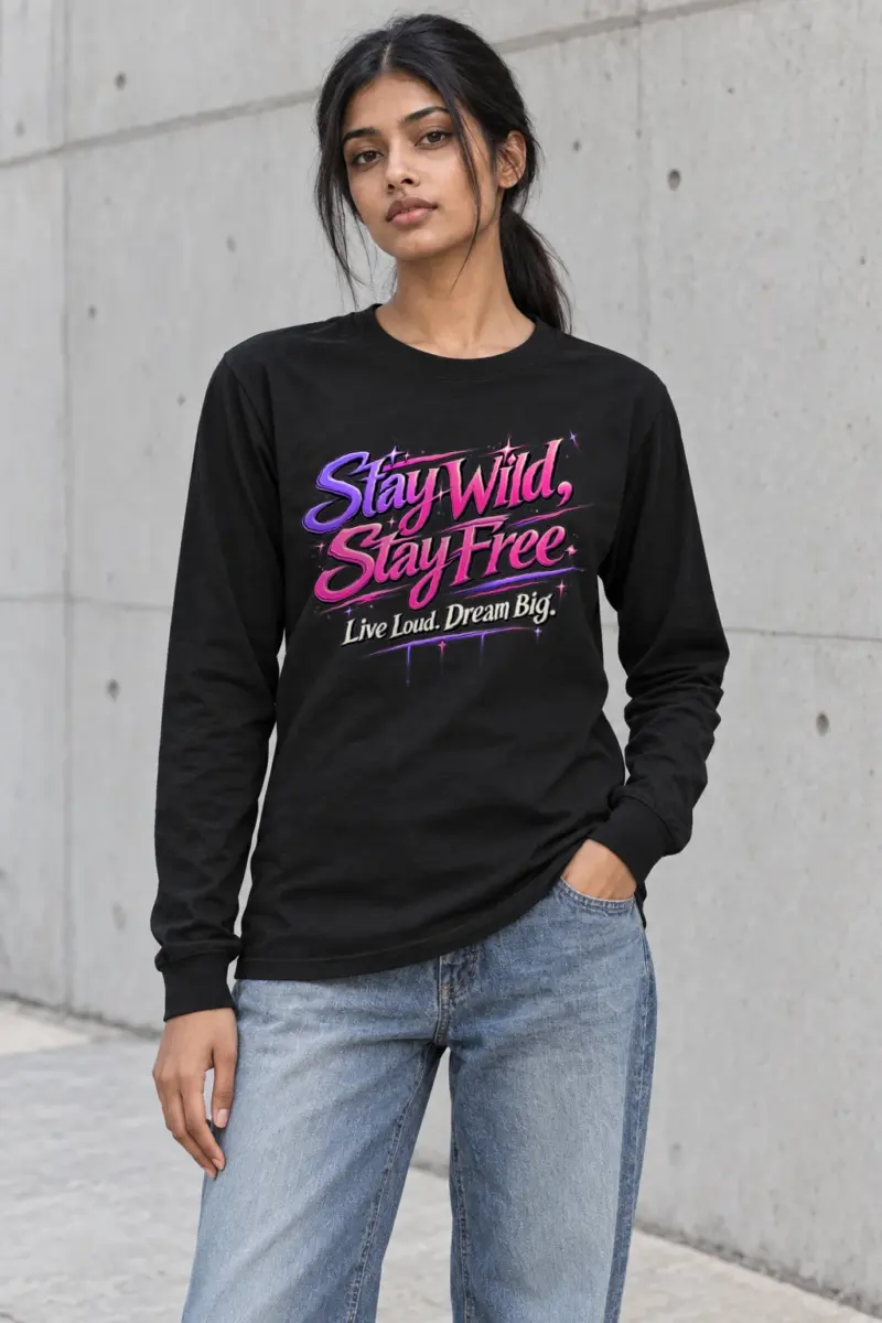 "Stay Wild Stay Free" Unisex Longsleeve T-shirt | Gildan 2400