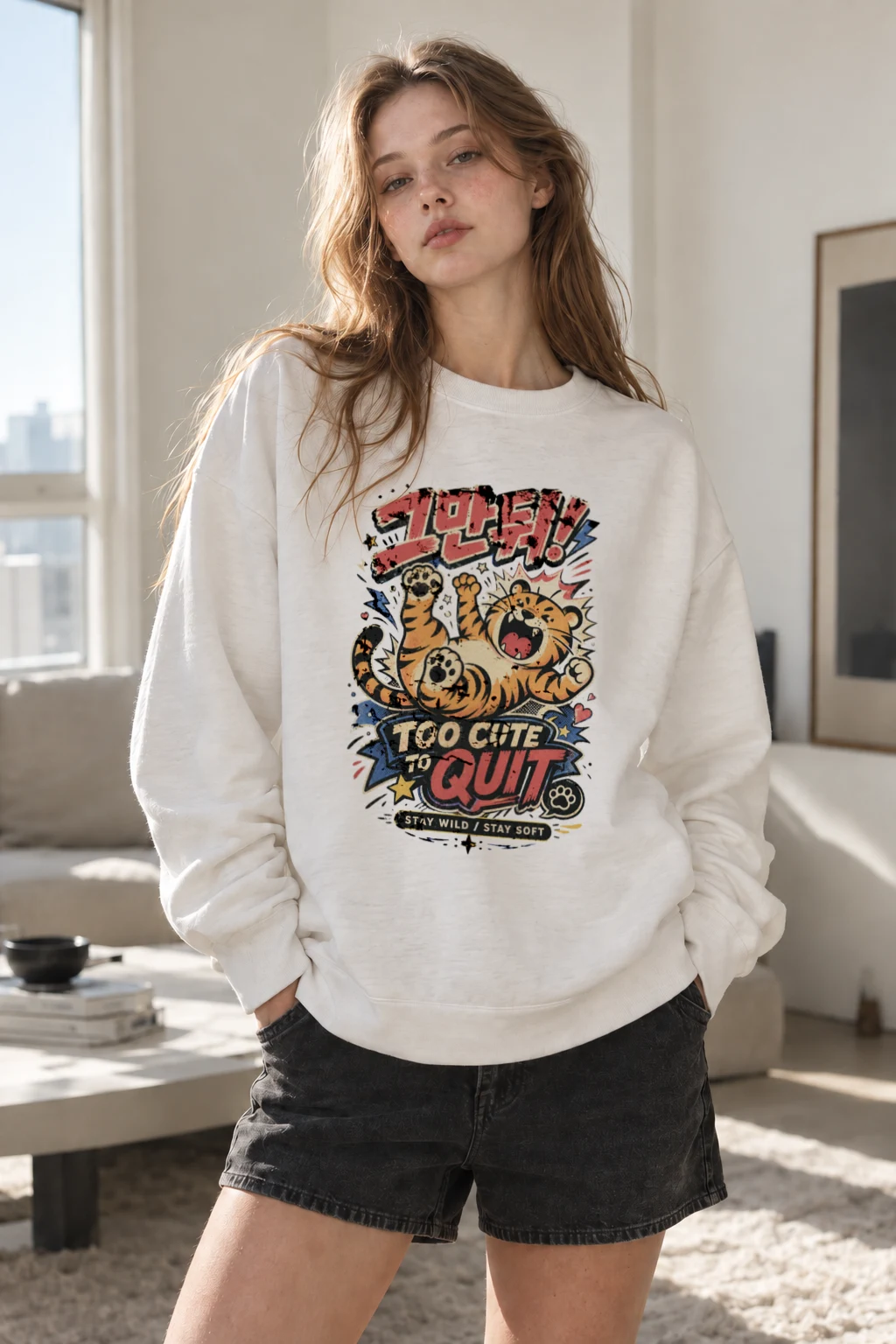 "Stay Wild Stay Soft" Heavy Blend Unisex Crewneck Sweatshirt | Gildan 18000