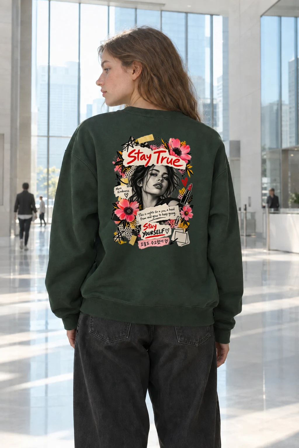 "Stay Yourself Bloom" Heavy Blend Unisex Crewneck Sweatshirt | Gildan 18000