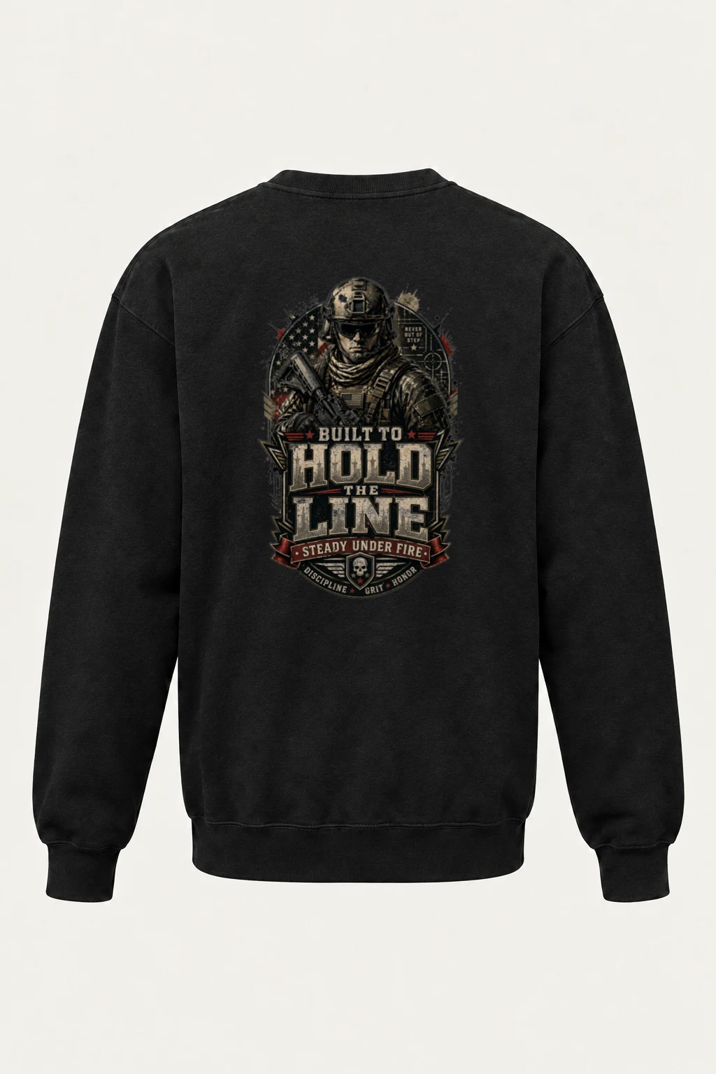 "Steady Under Fire" Unisex Sponge Fleece Crewneck Sweatshirt | Bella + Canvas 3901