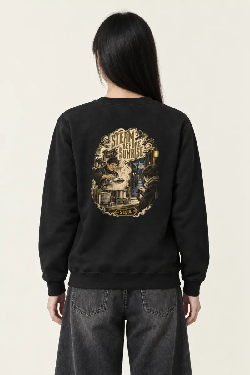 "Steam Before Sunrise Seoul" Heavy Blend Unisex Crewneck Sweatshirt
