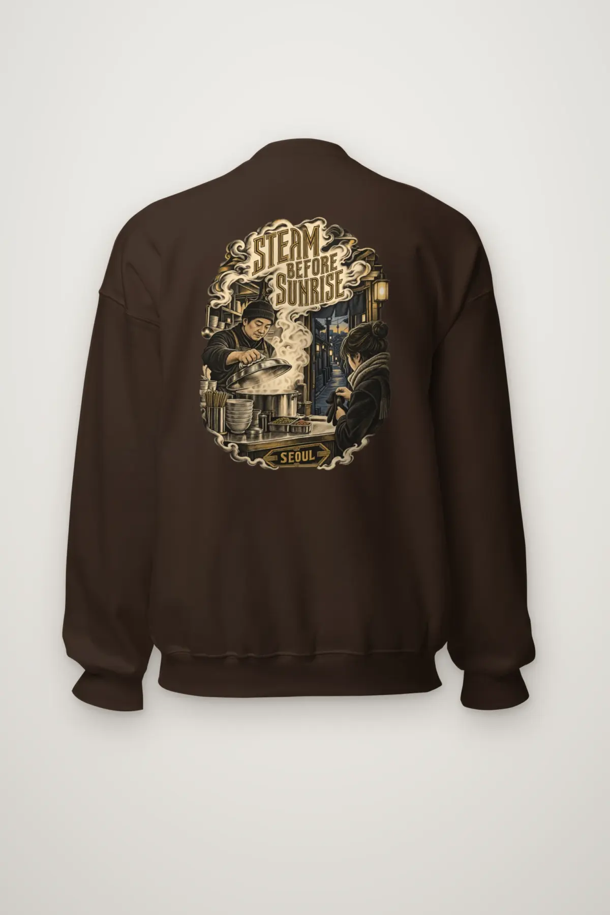 "Steam Before Sunrise Seoul" Heavy Blend Unisex Crewneck Sweatshirt