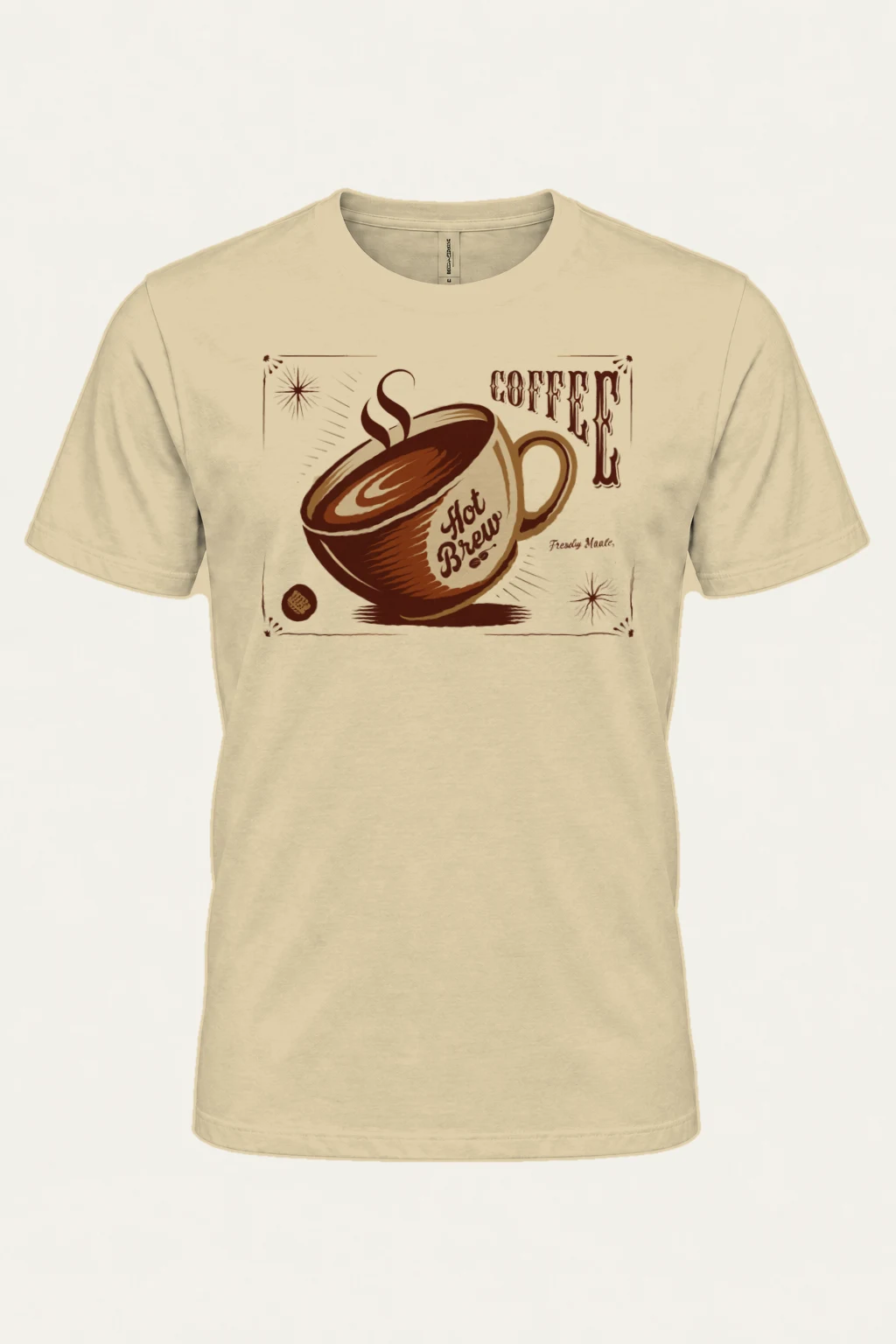 "Steaming Coffee Cup" Heavyweight Unisex Crewneck T-shirt | Gildan 5000