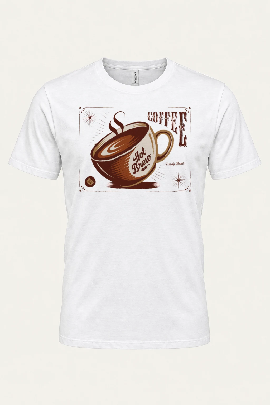 "Steaming Coffee Cup" Heavyweight Unisex Crewneck T-shirt | Gildan 5000