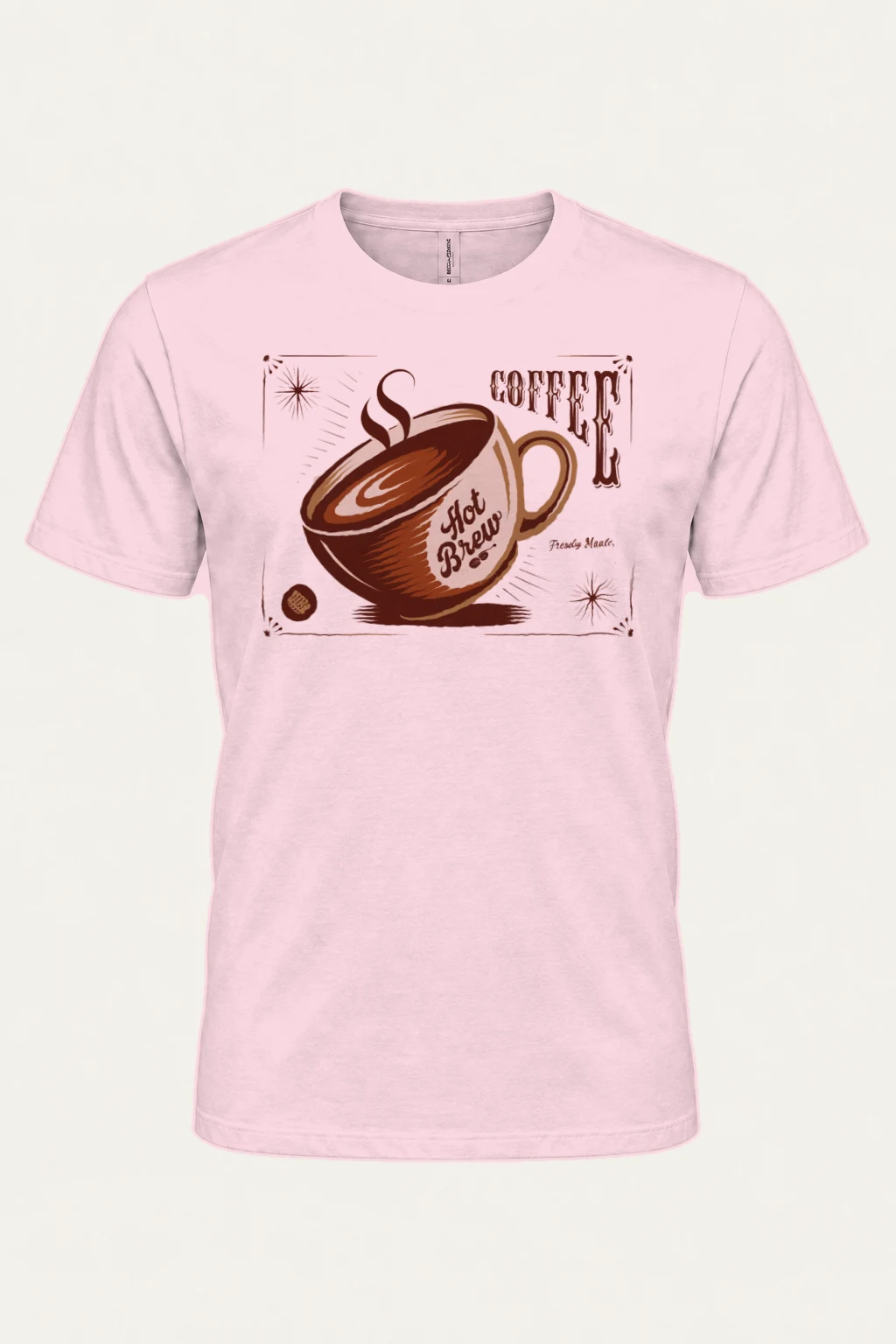 "Steaming Coffee Cup" Heavyweight Unisex Crewneck T-shirt | Gildan 5000