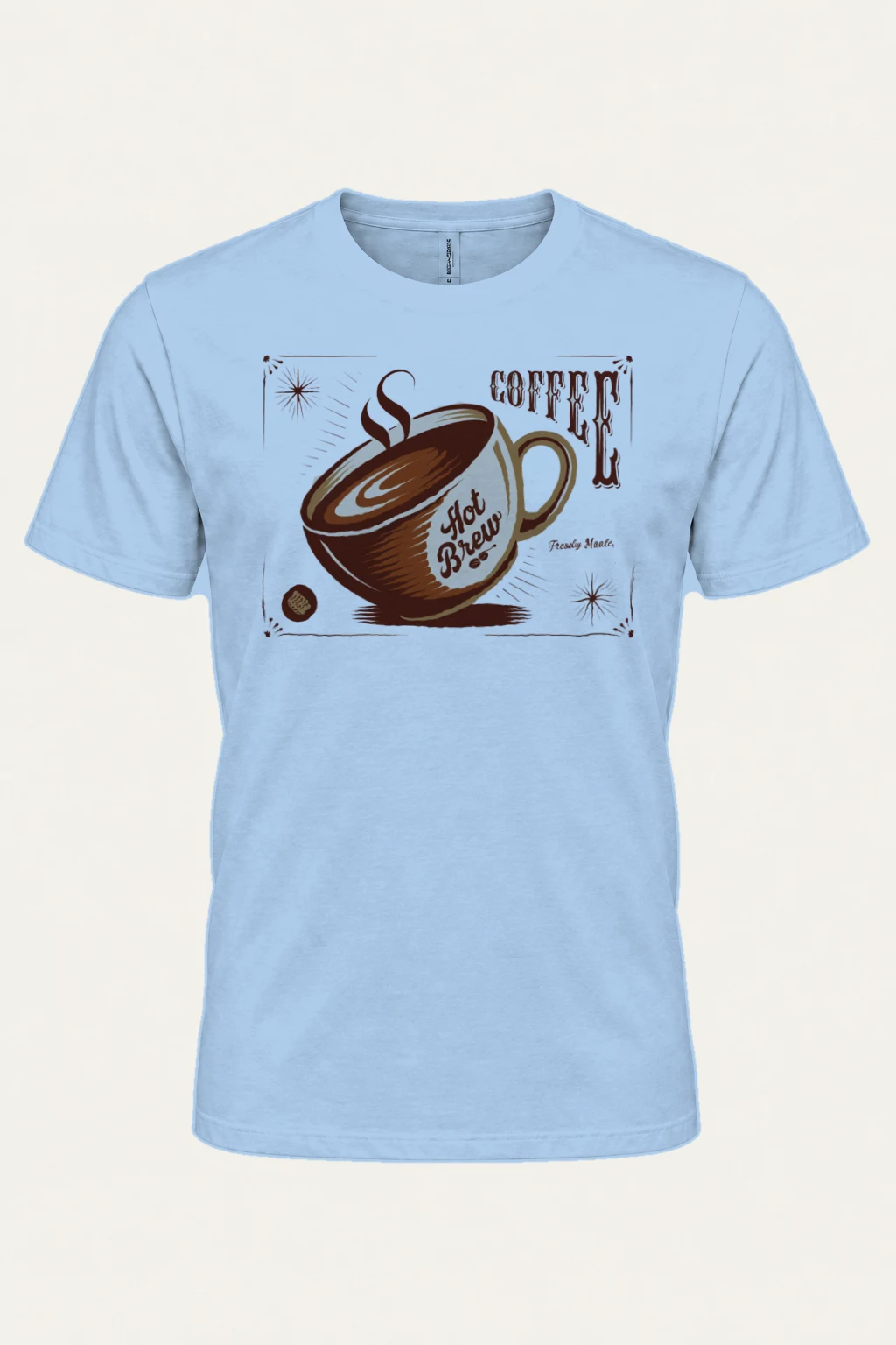 "Steaming Coffee Cup" Heavyweight Unisex Crewneck T-shirt | Gildan 5000