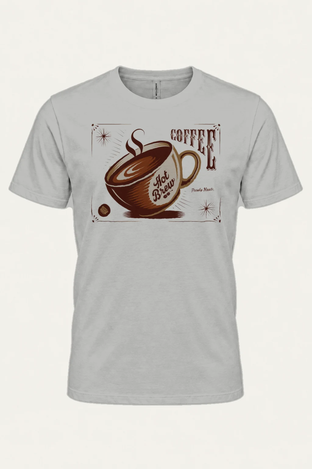 "Steaming Coffee Cup" Heavyweight Unisex Crewneck T-shirt | Gildan 5000