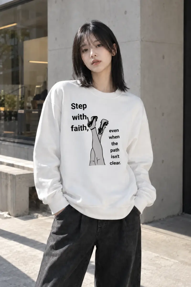"Step With Faith" Heavy Blend Unisex Crewneck Sweatshirt | Gildan 18000