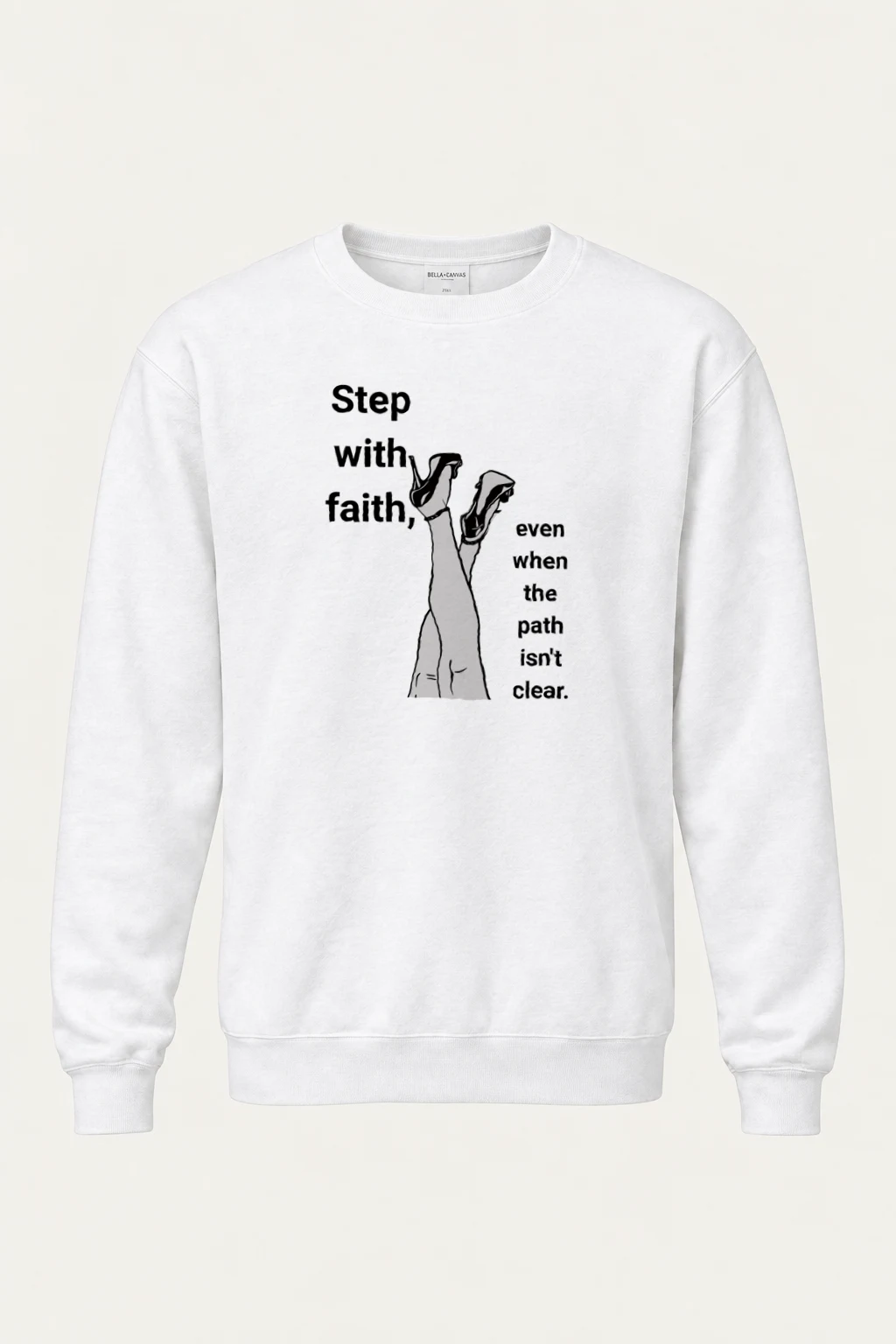 "Step With Faith" Heavy Blend Unisex Crewneck Sweatshirt | Gildan 18000