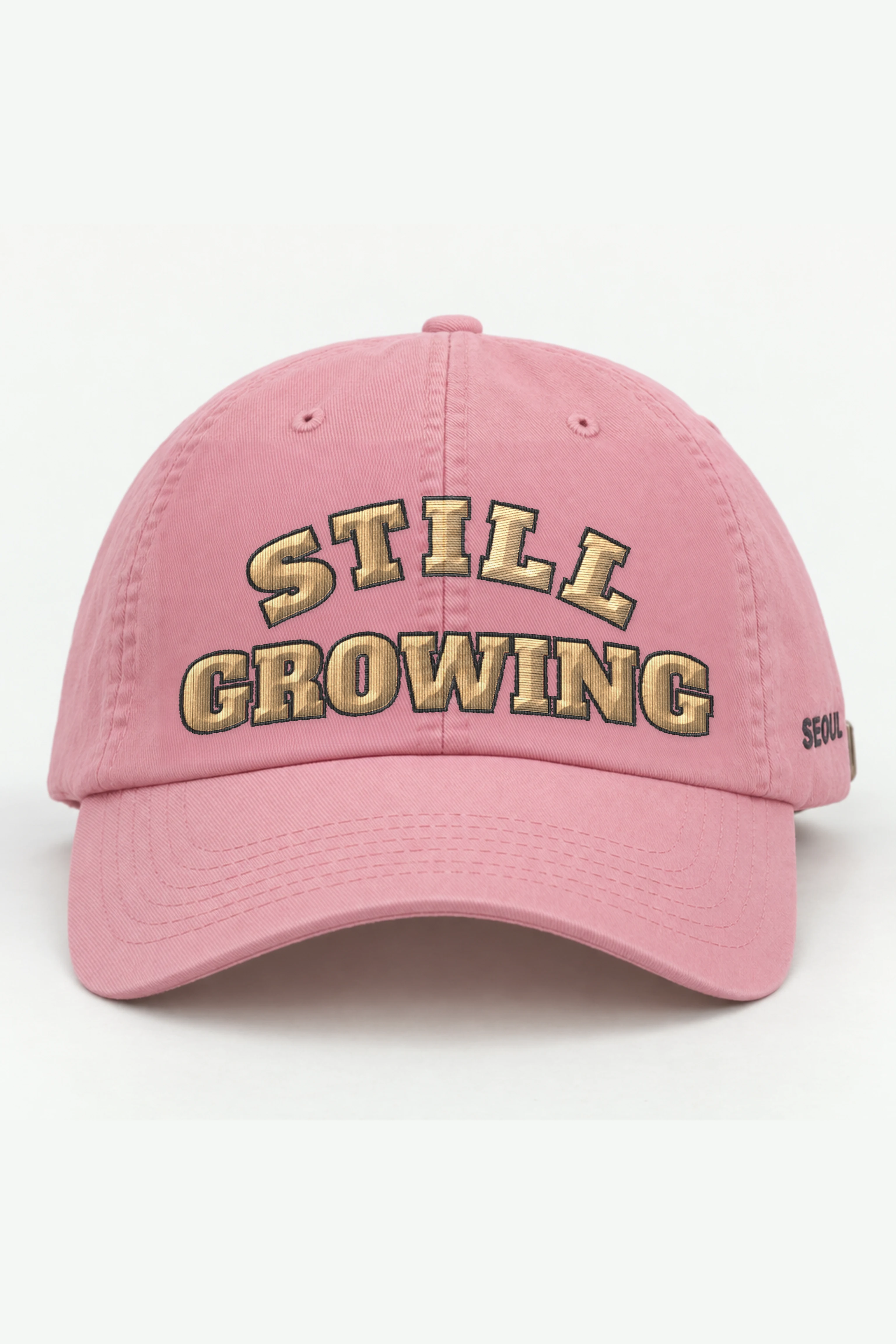 "Still Growing" Classic Dad Hat · Embroidered — pink/cap-front