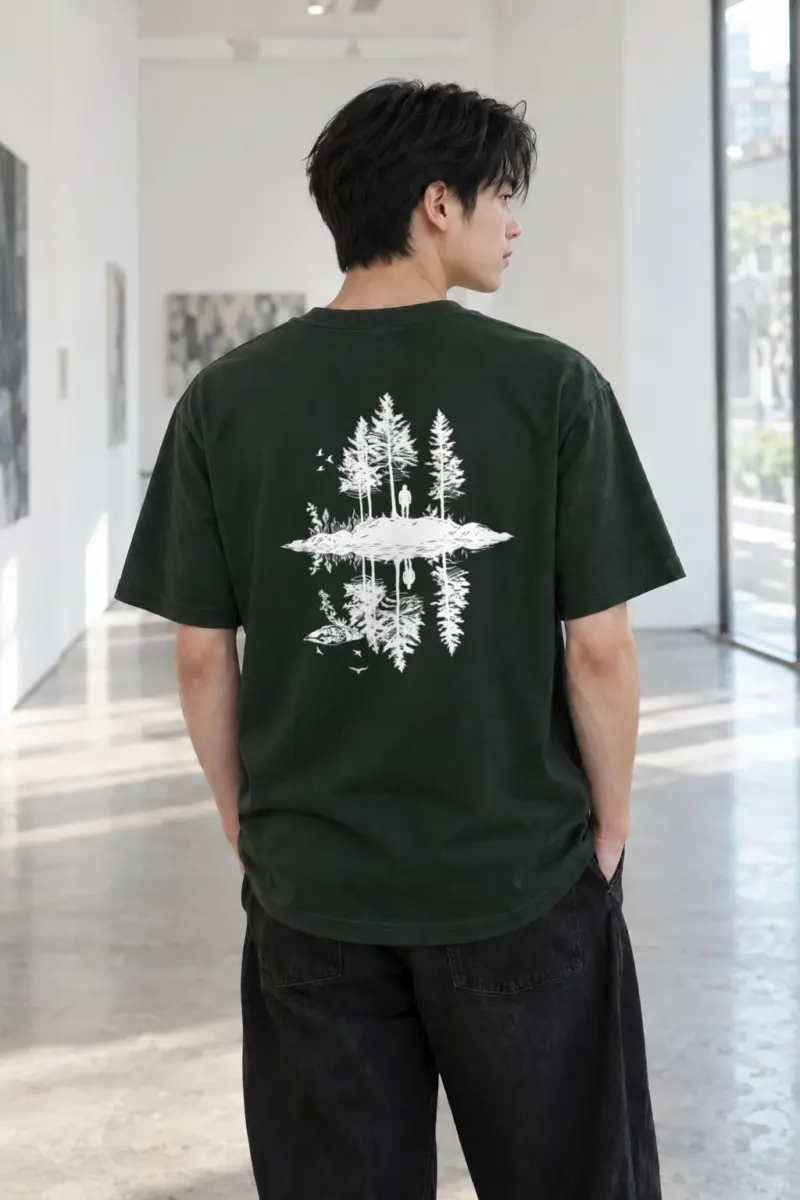 "Still Water Pines" Heavyweight Unisex Crewneck T-shirt | Gildan 5000